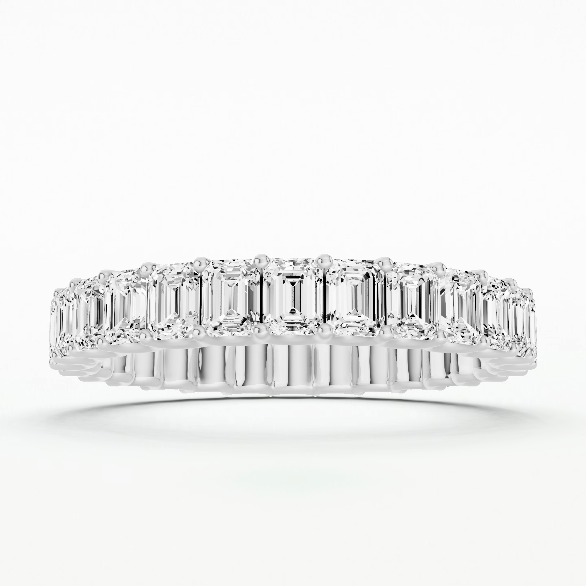 Five Row Lab Grown Diamond Full Eternity Band-Emerald Cut