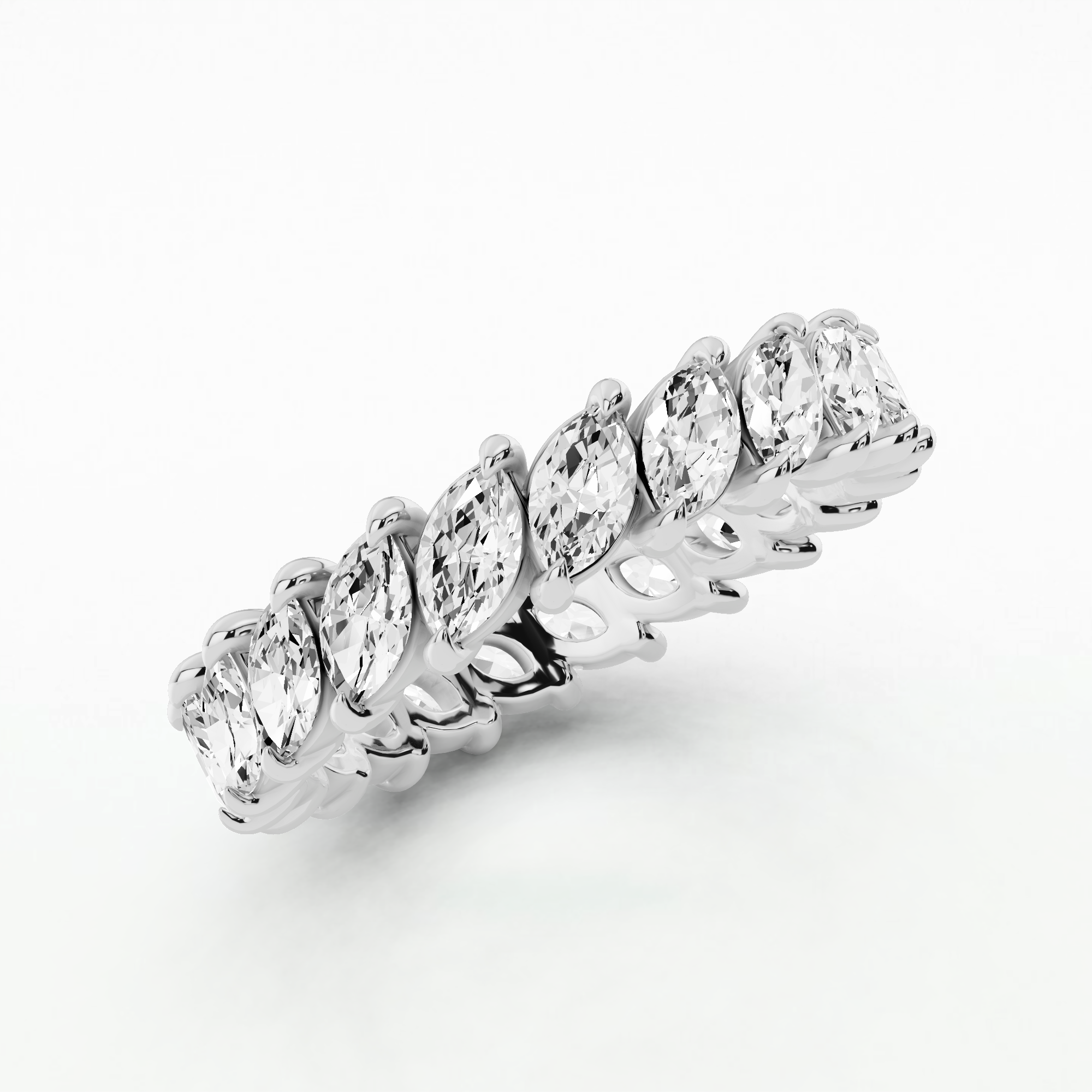 Glimmer Path Full Eternity Diamond Band-Marquise