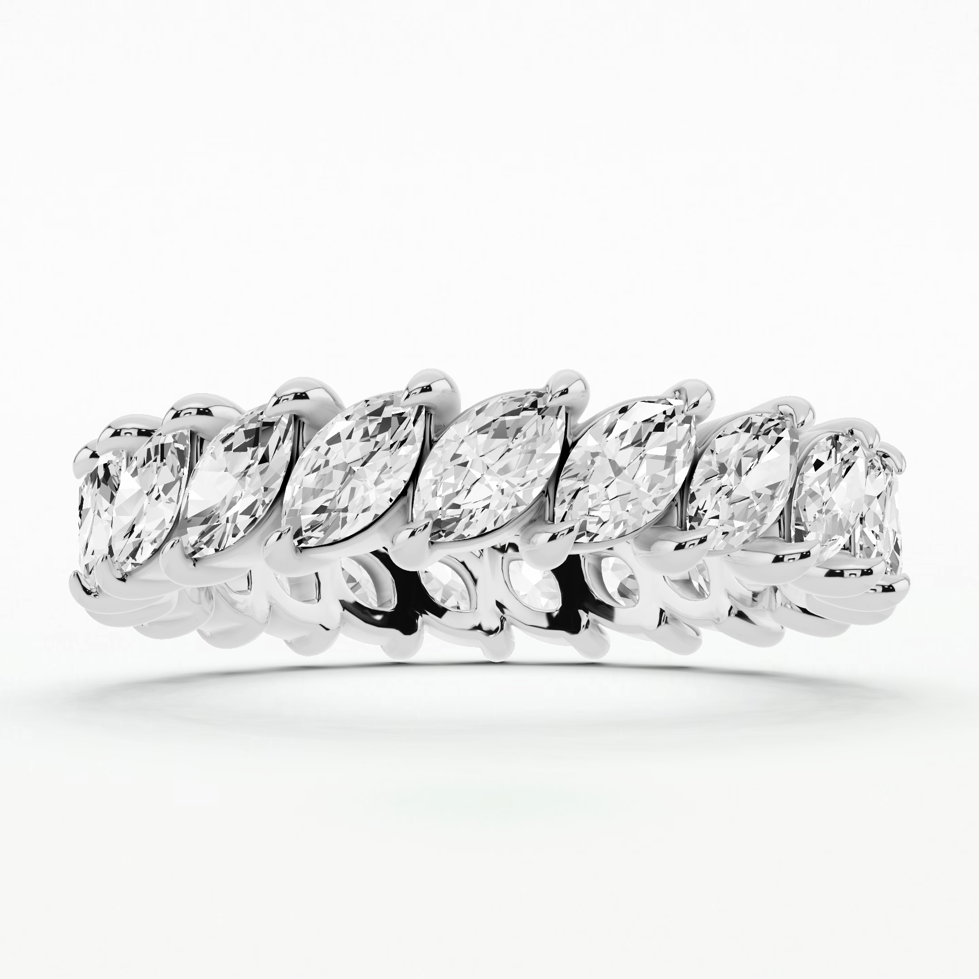 Glimmer Path Full Eternity Diamond Band-Marquise