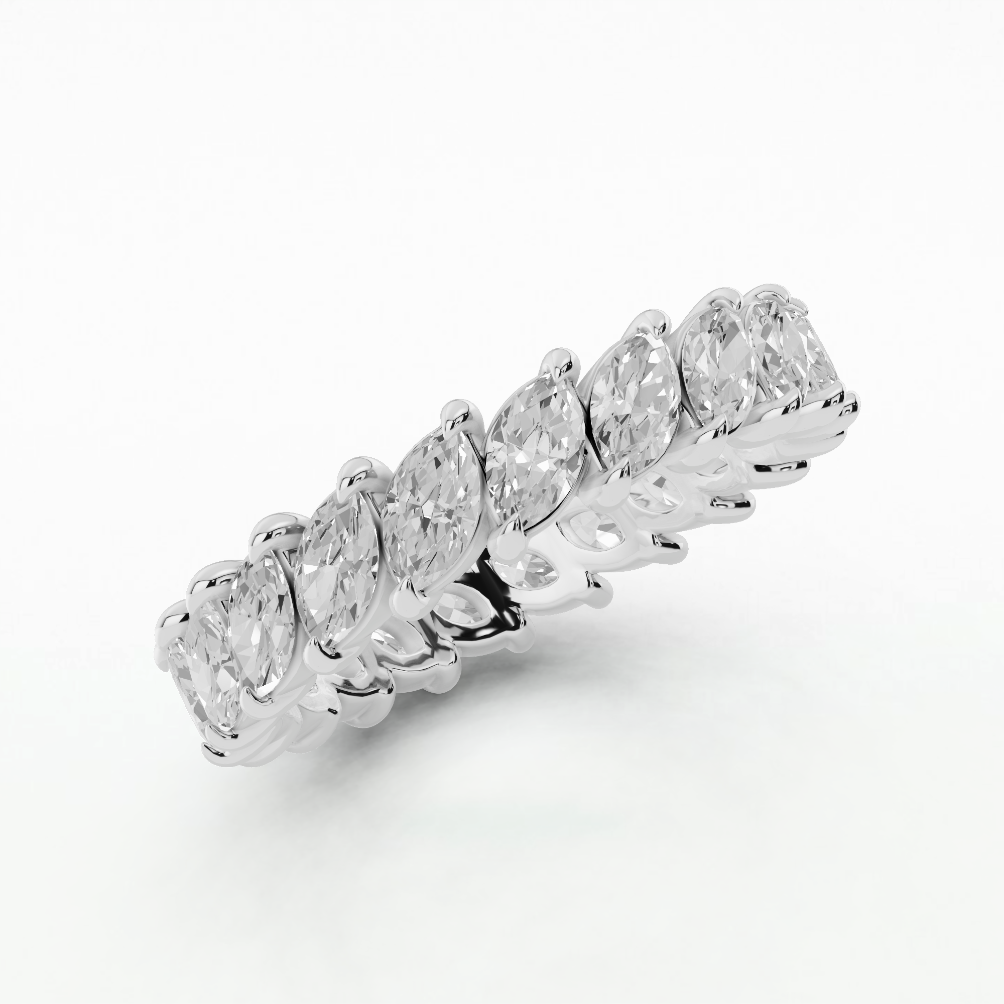 Glimmer Path Full Eternity Diamond Band - Marquise
