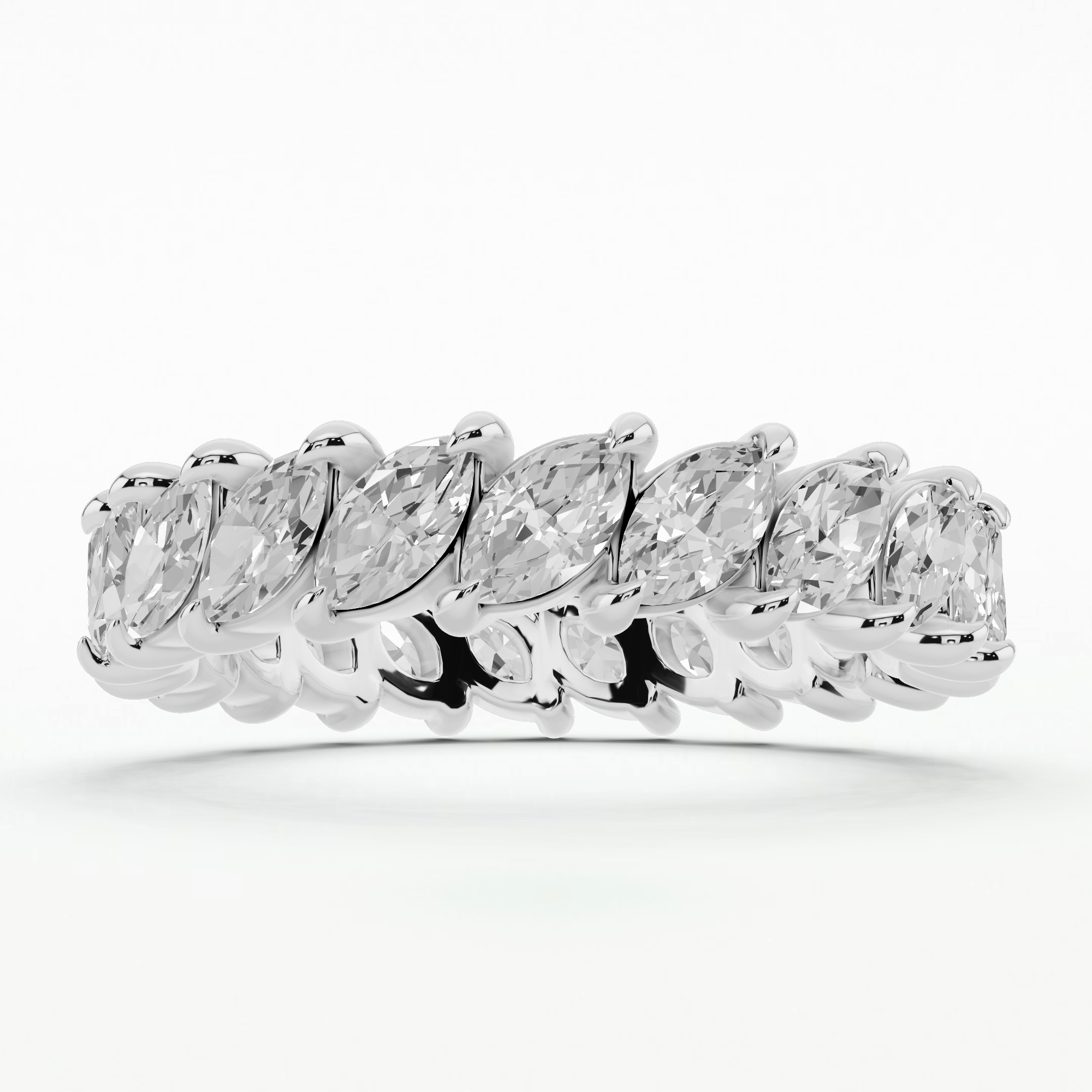 Glimmer Path Full Eternity Diamond Band - Marquise