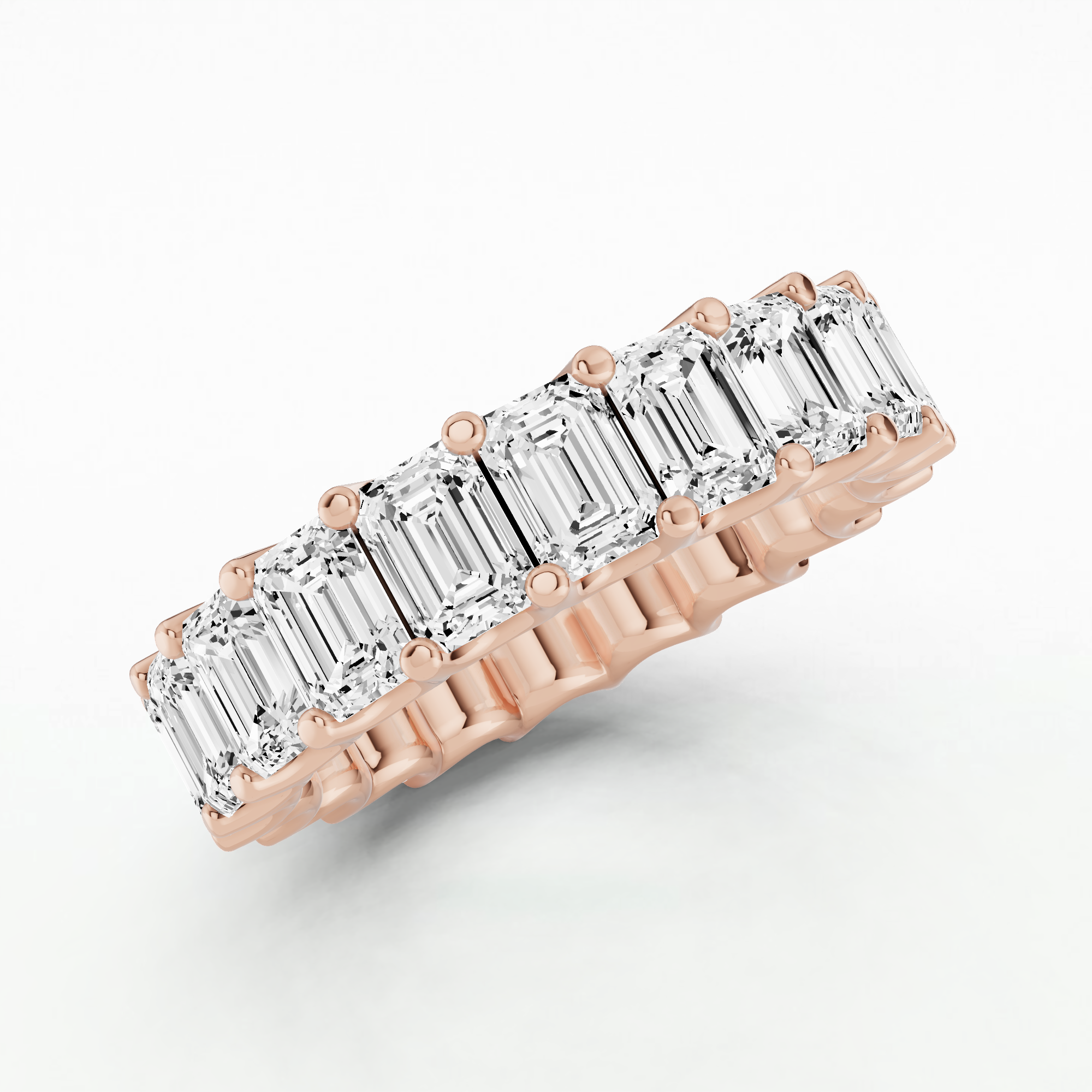Isabel Lab Grown Diamond Half Eternity Band-Emerald Cut