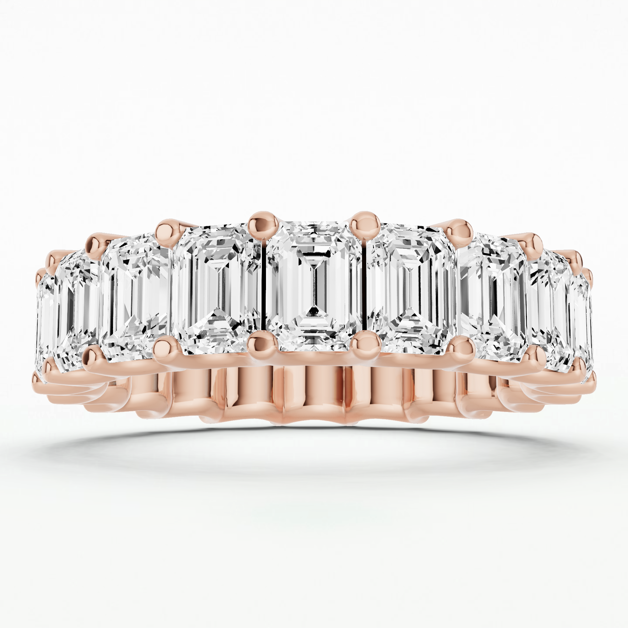 Isabel Lab Grown Diamond Half Eternity Band-Emerald Cut