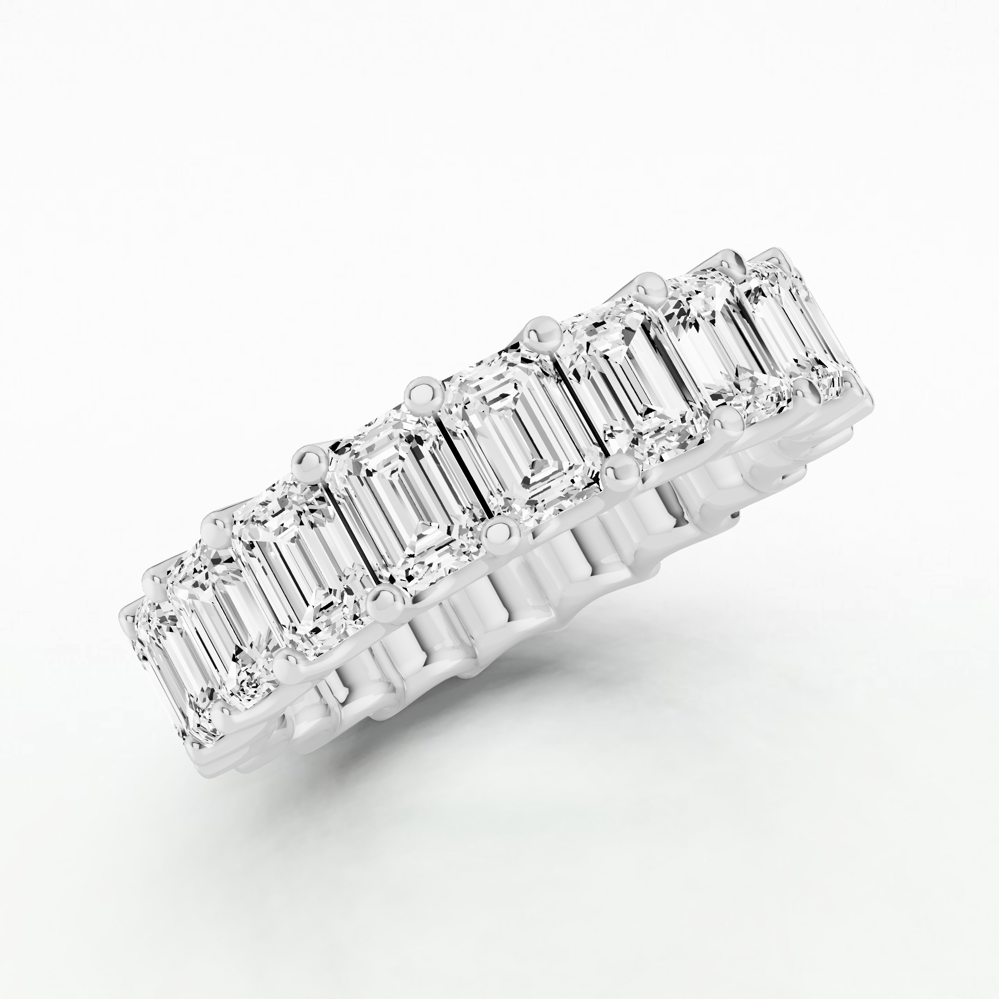 Isabel Lab Grown Diamond Half Eternity Band-Emerald Cut