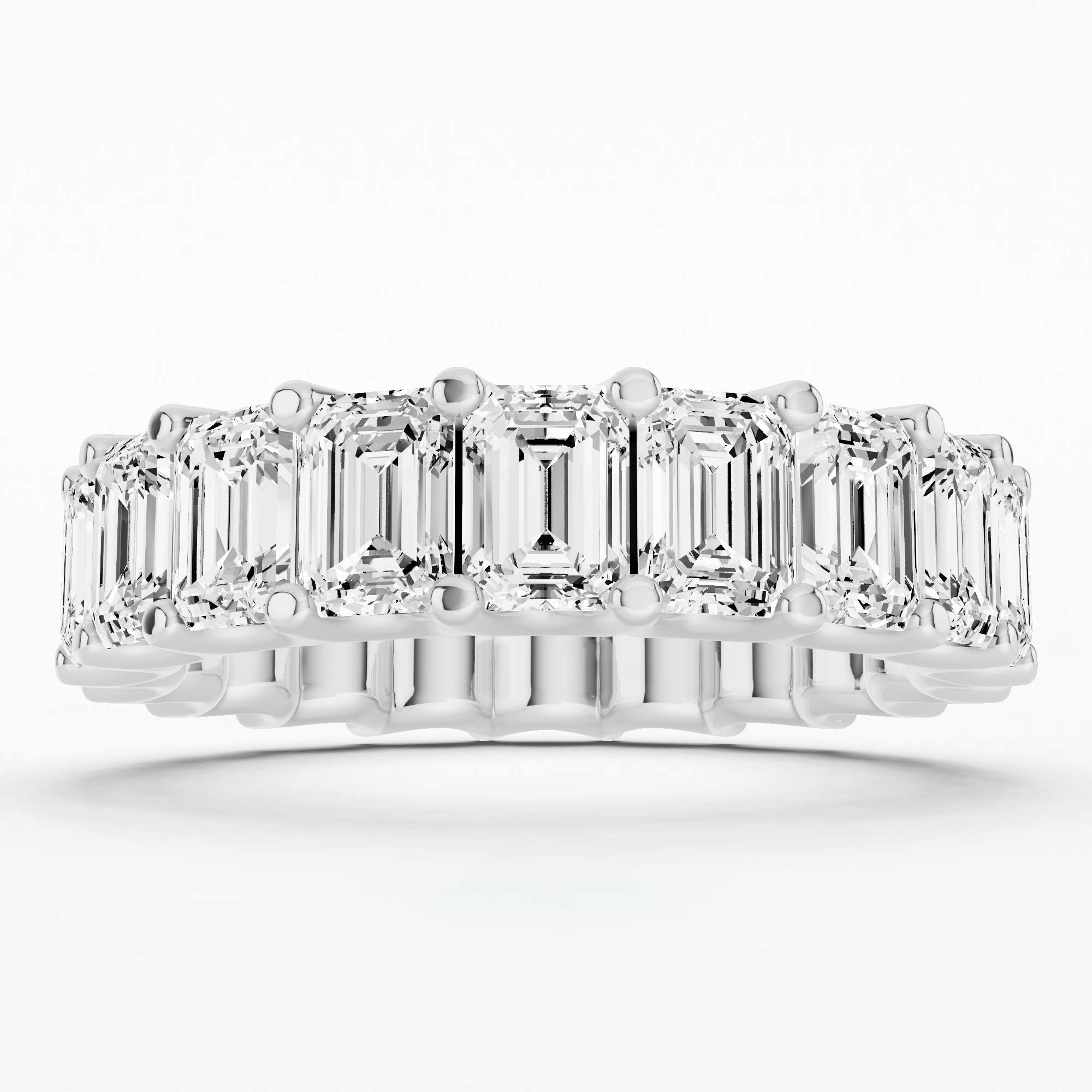Isabel Lab Grown Diamond Half Eternity Band-Emerald Cut
