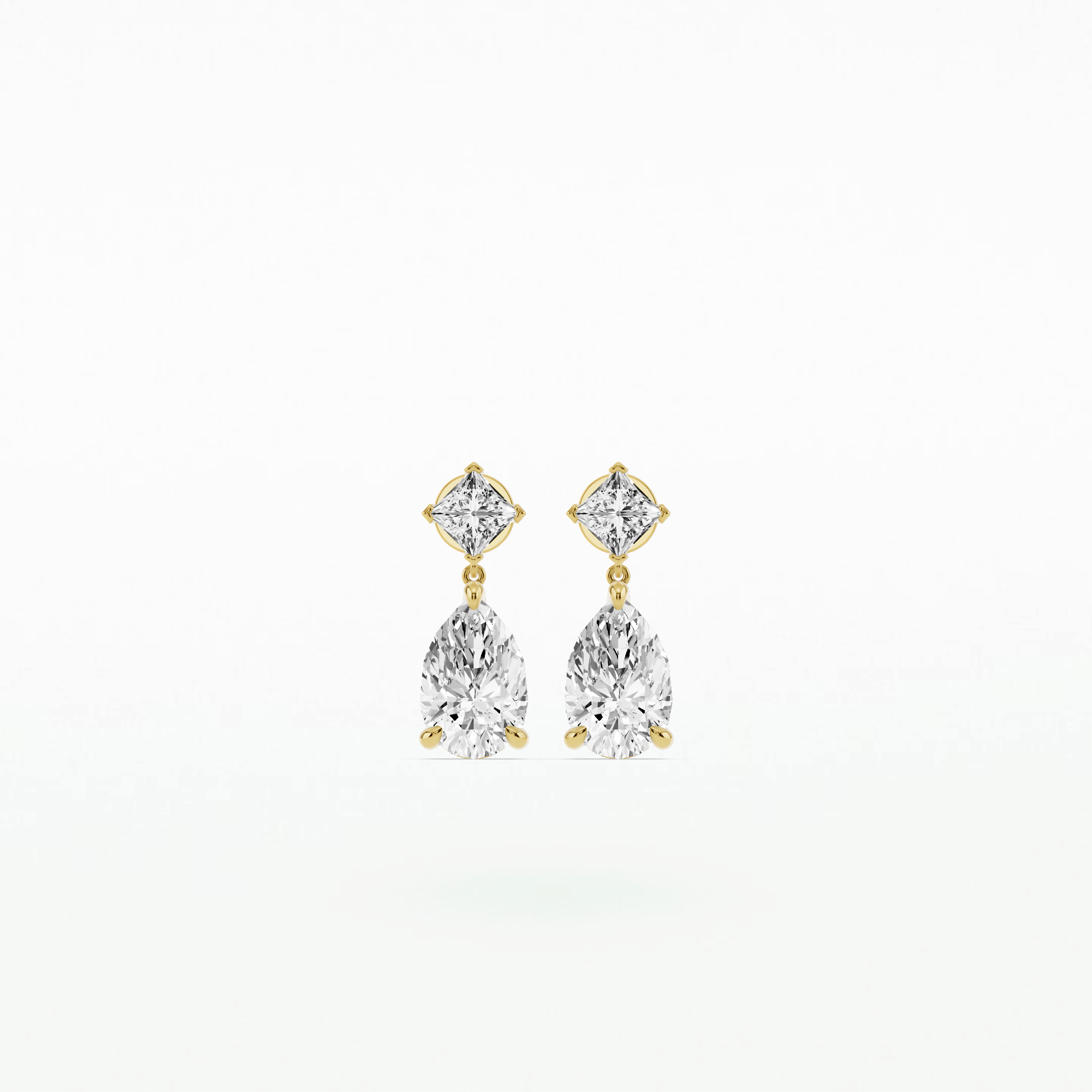 Kite-Set Pear-Drop Solitaire Diamond Dangler Earrings-Pear