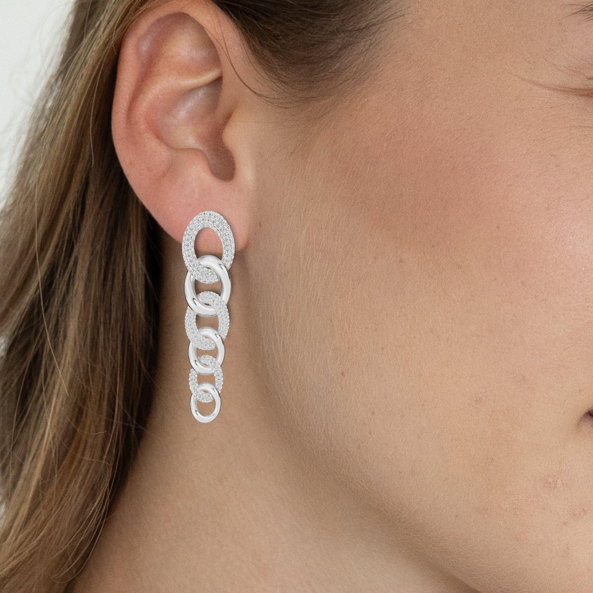 Maryam Ghorban Reaction Chain Link Dangler Earrings-Round