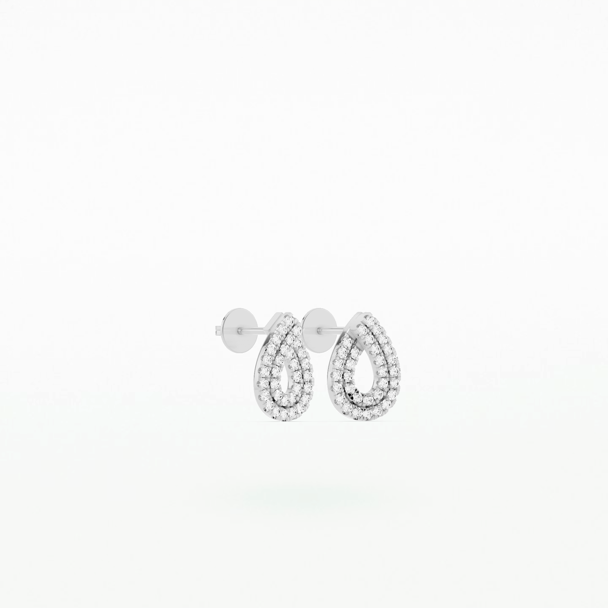 Twisted Double Halo Drop Earrings-Round