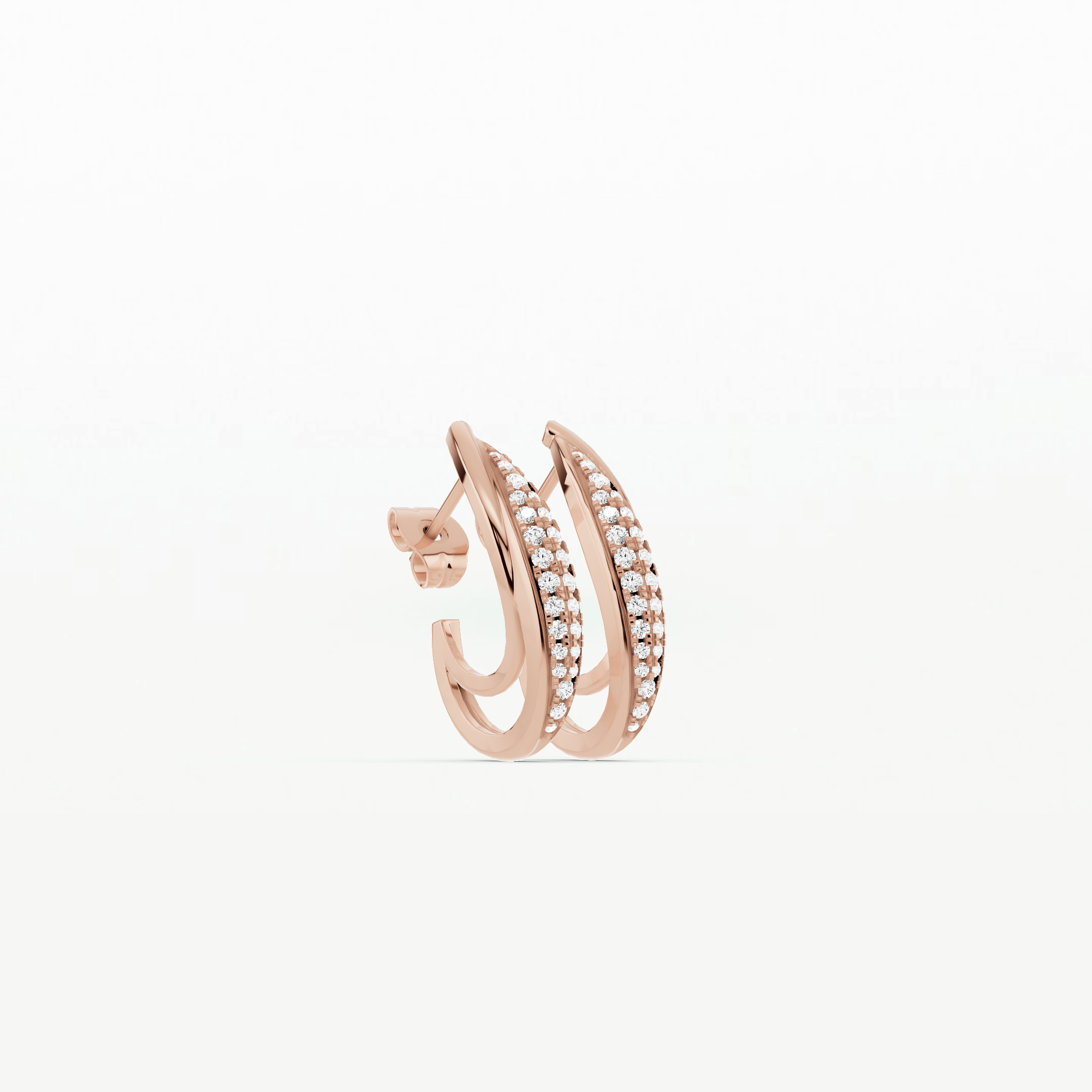 Double Arc Lab Grown Diamond Fashion Earrings-Round