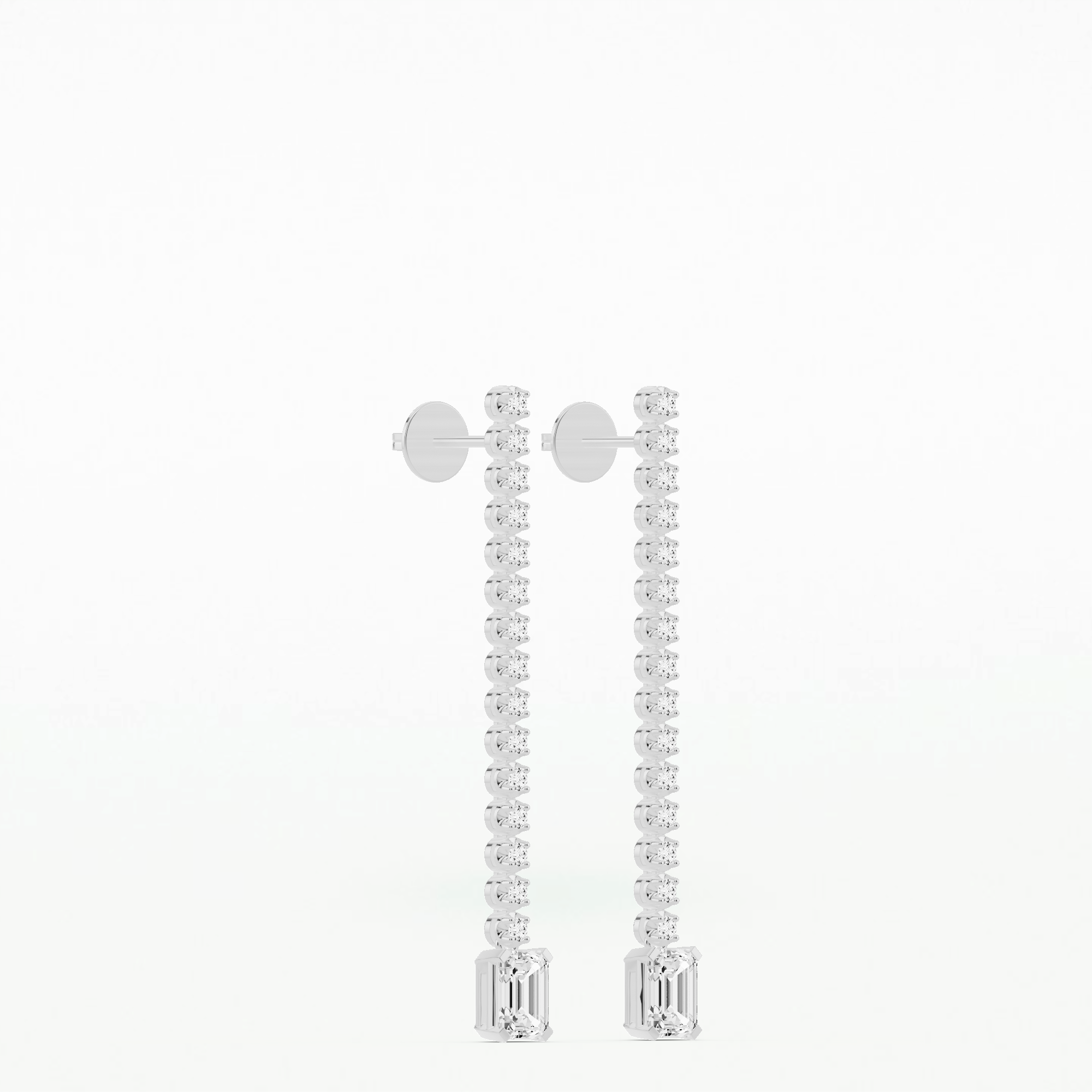 Emilie Fashion Earrings-Emerald Cut