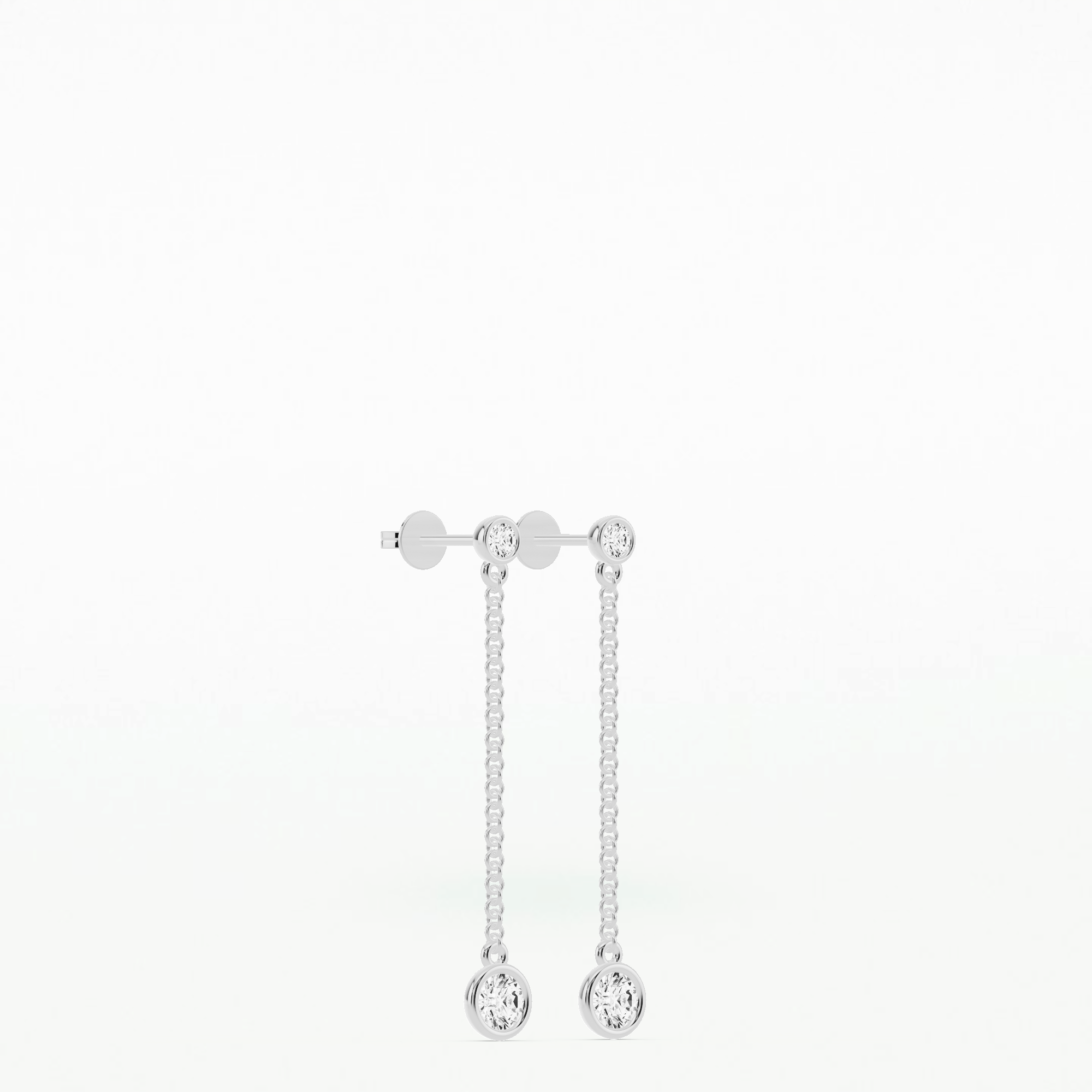Chain Drop Fashion Earrings-Round