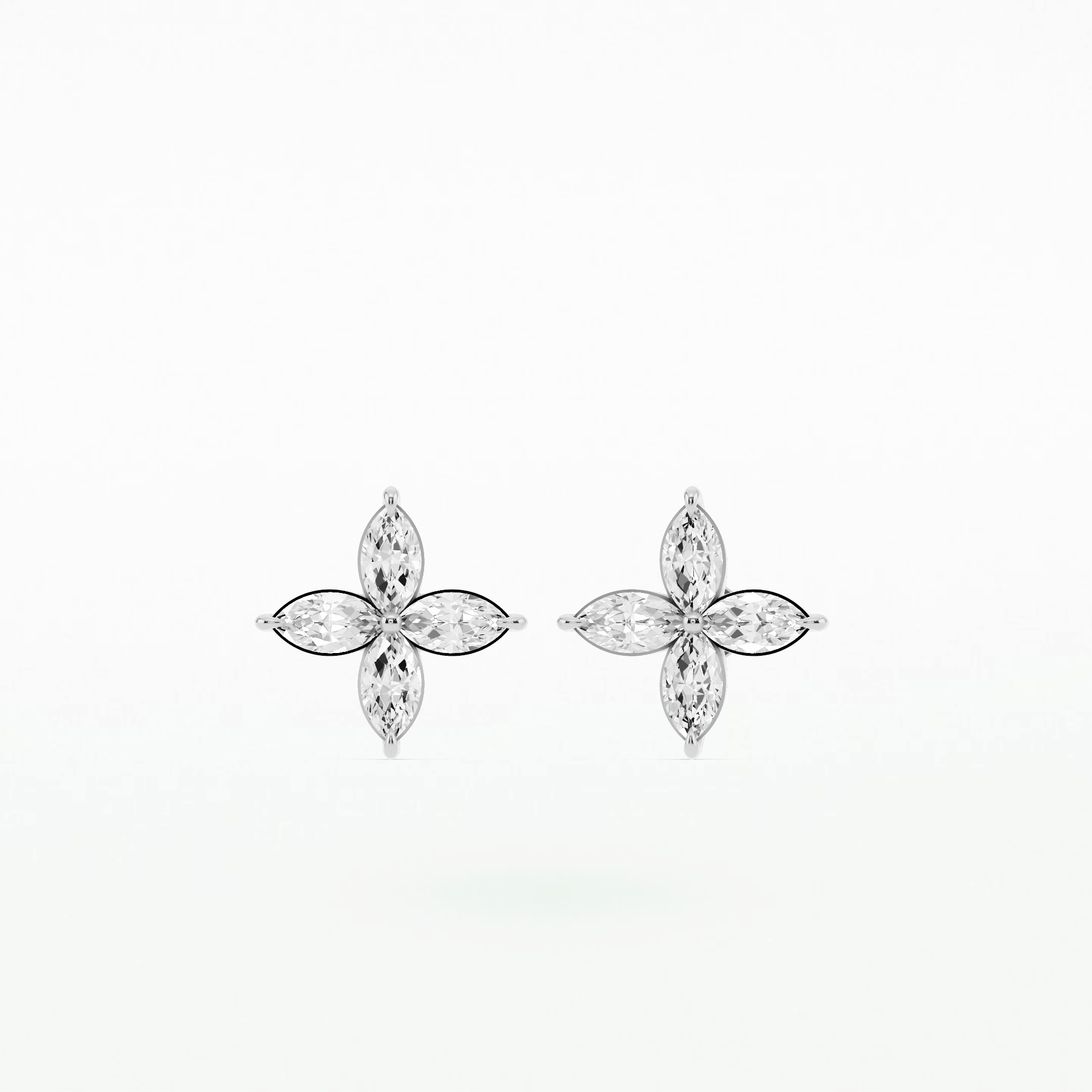 Petal Curve Studs - Marquise
