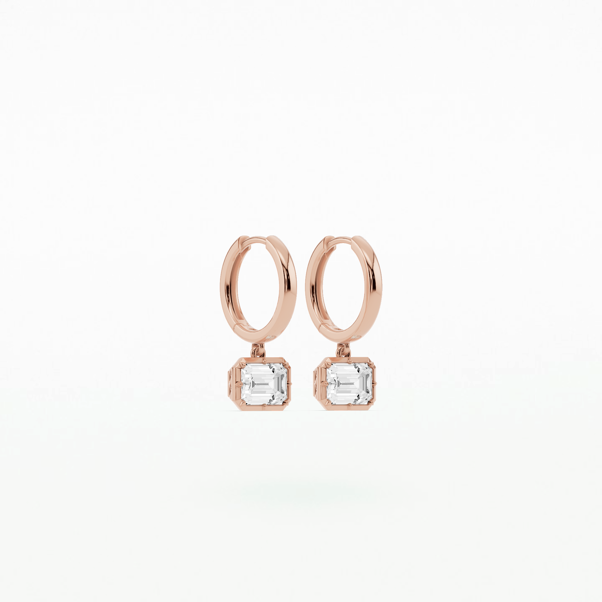 Romance Solitaire Earring-Emerald Cut