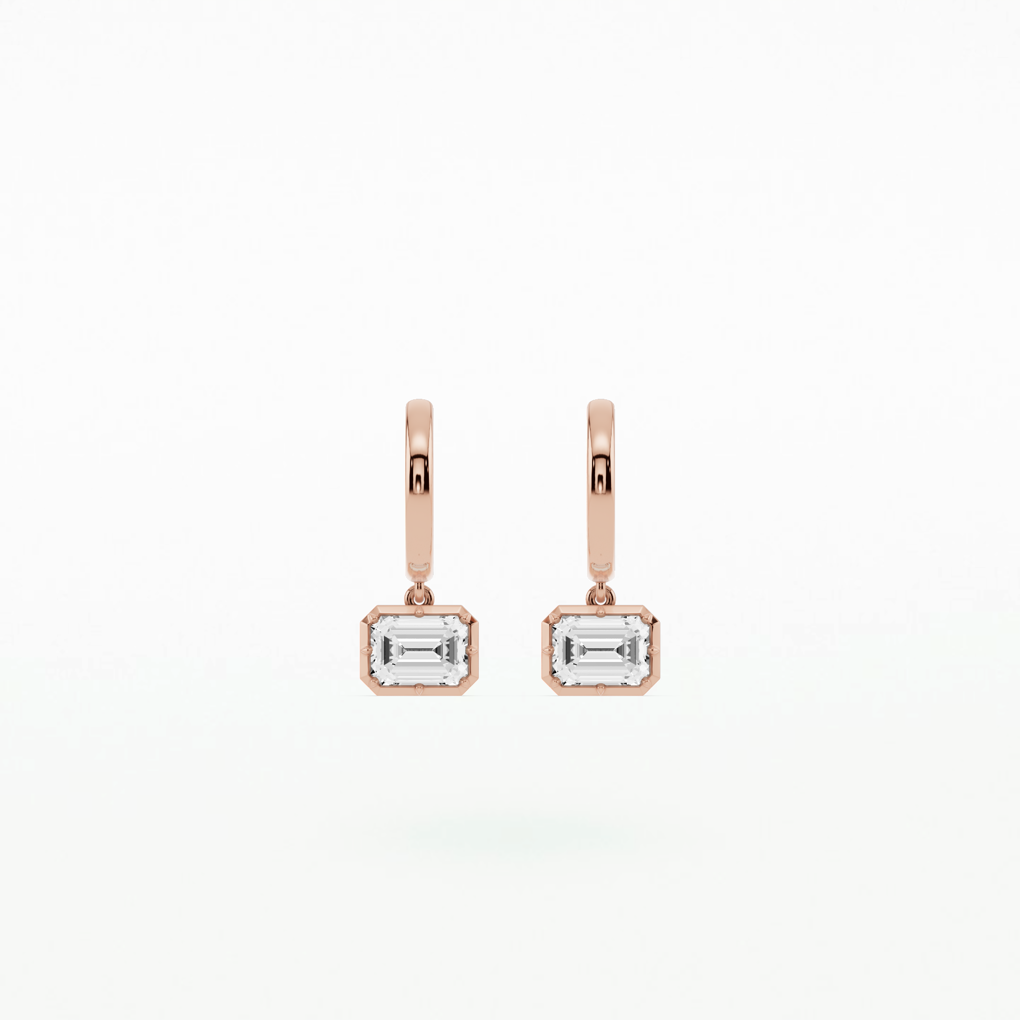 Romance Solitaire Earring-Emerald Cut