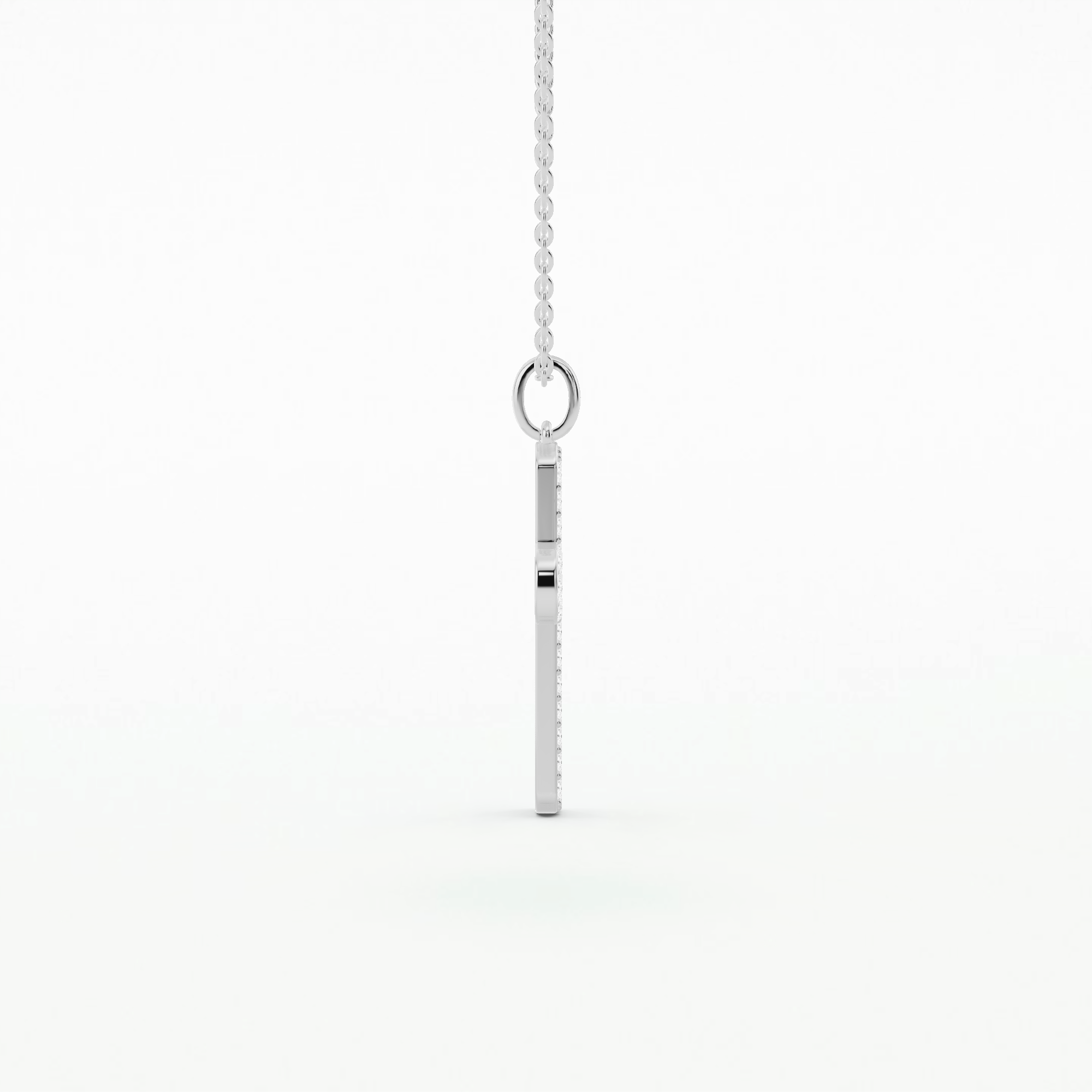 Pave Cross Pendant-Round