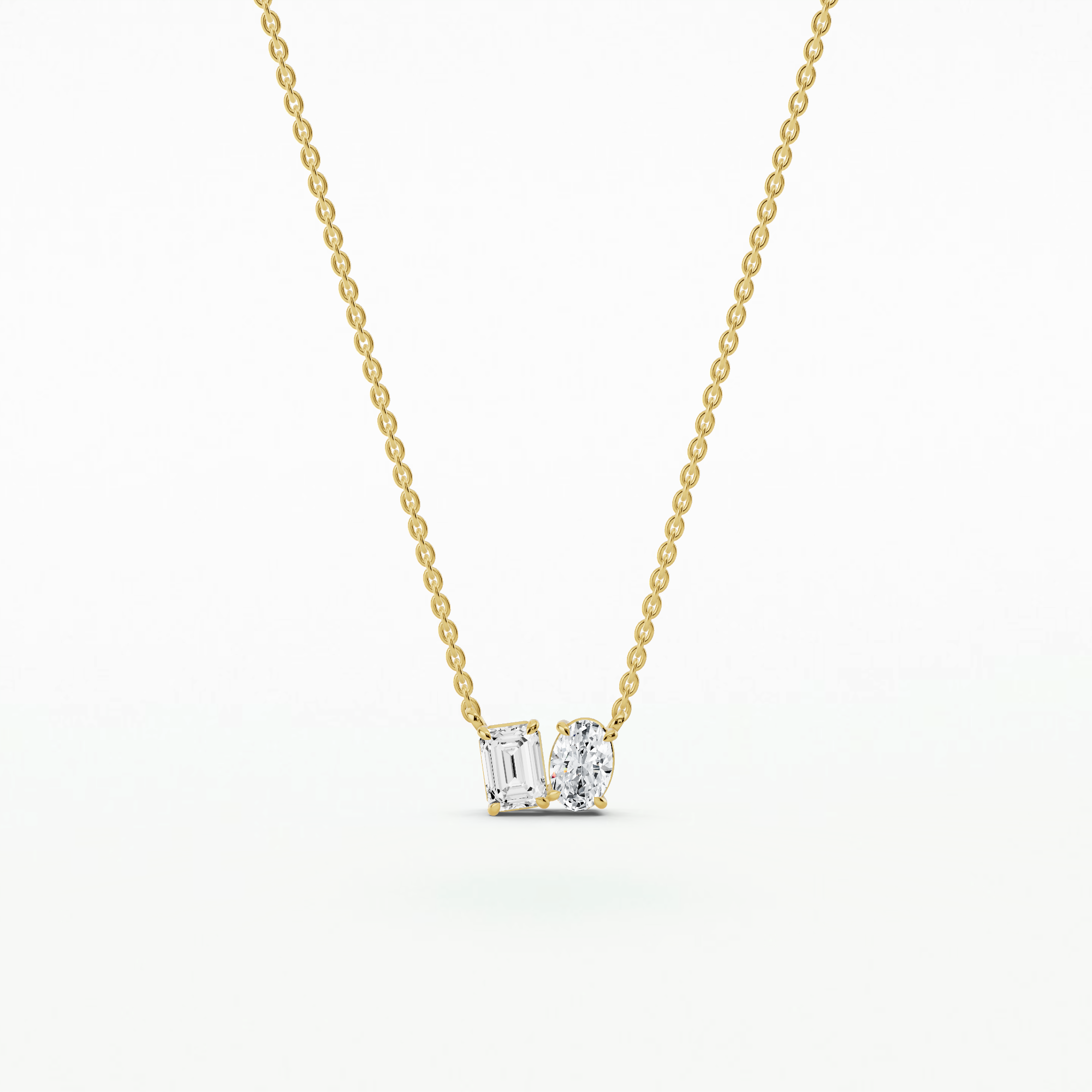 U&I Solitaire Duo Pendant-Multi Stone