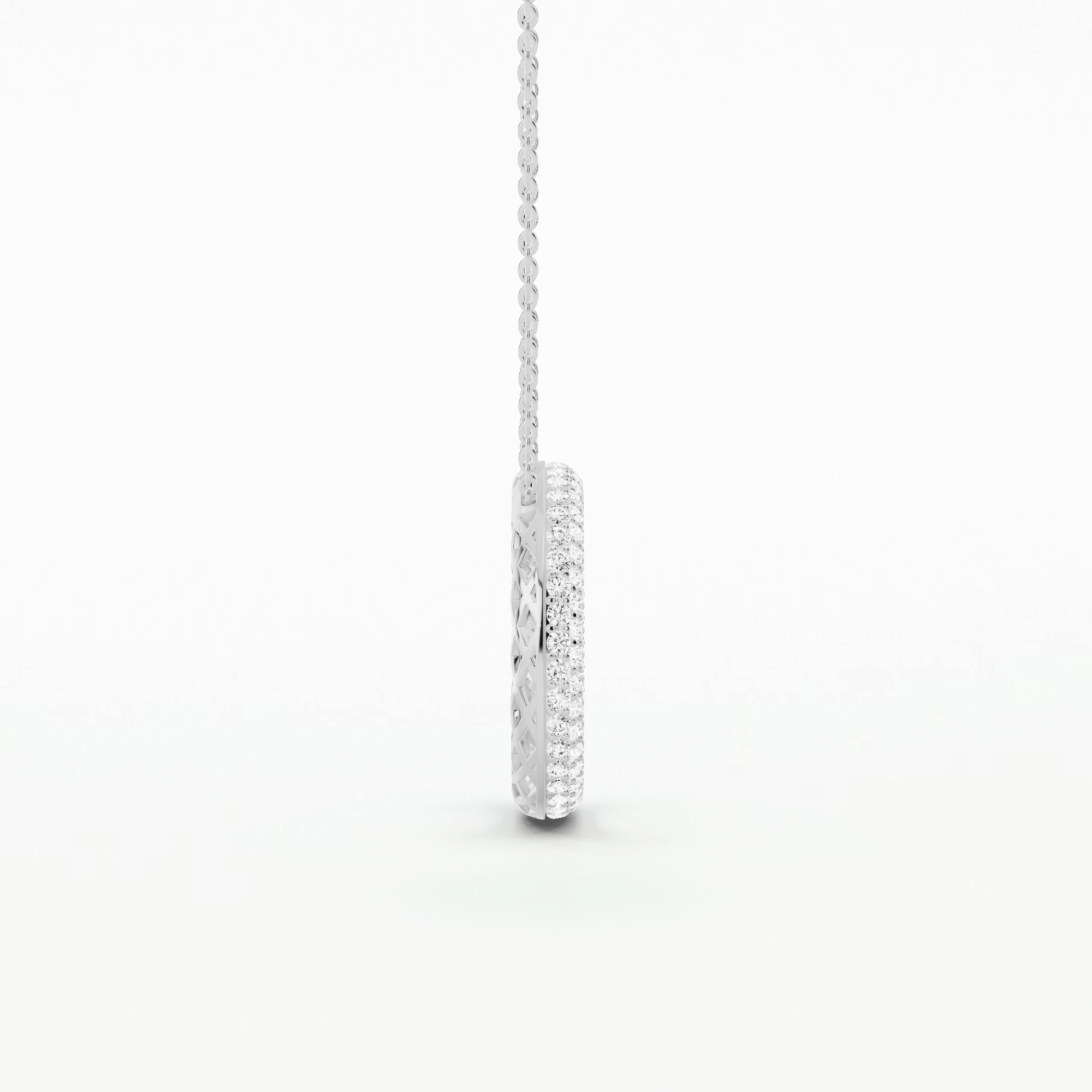 Anya Studded Pave Pendant-Round