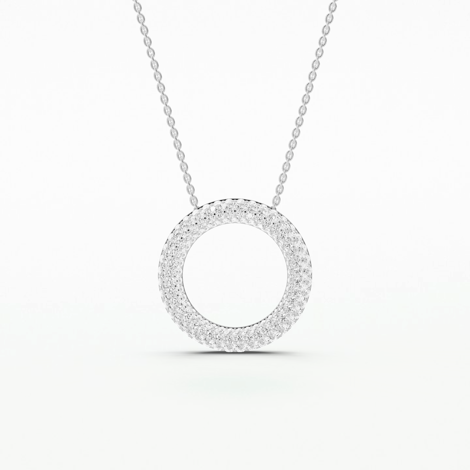 Anya Studded Pave Pendant-Round