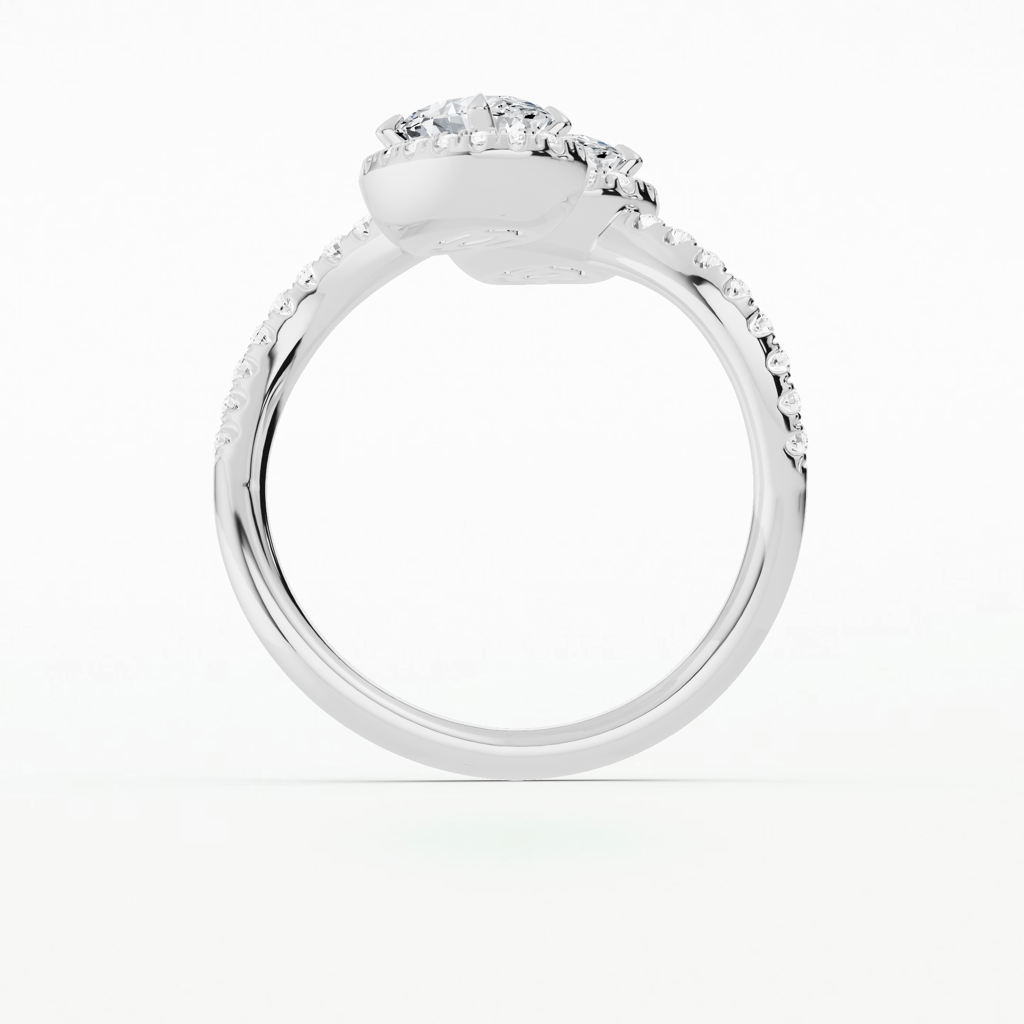 Studded Halo Detour Ring-Oval
