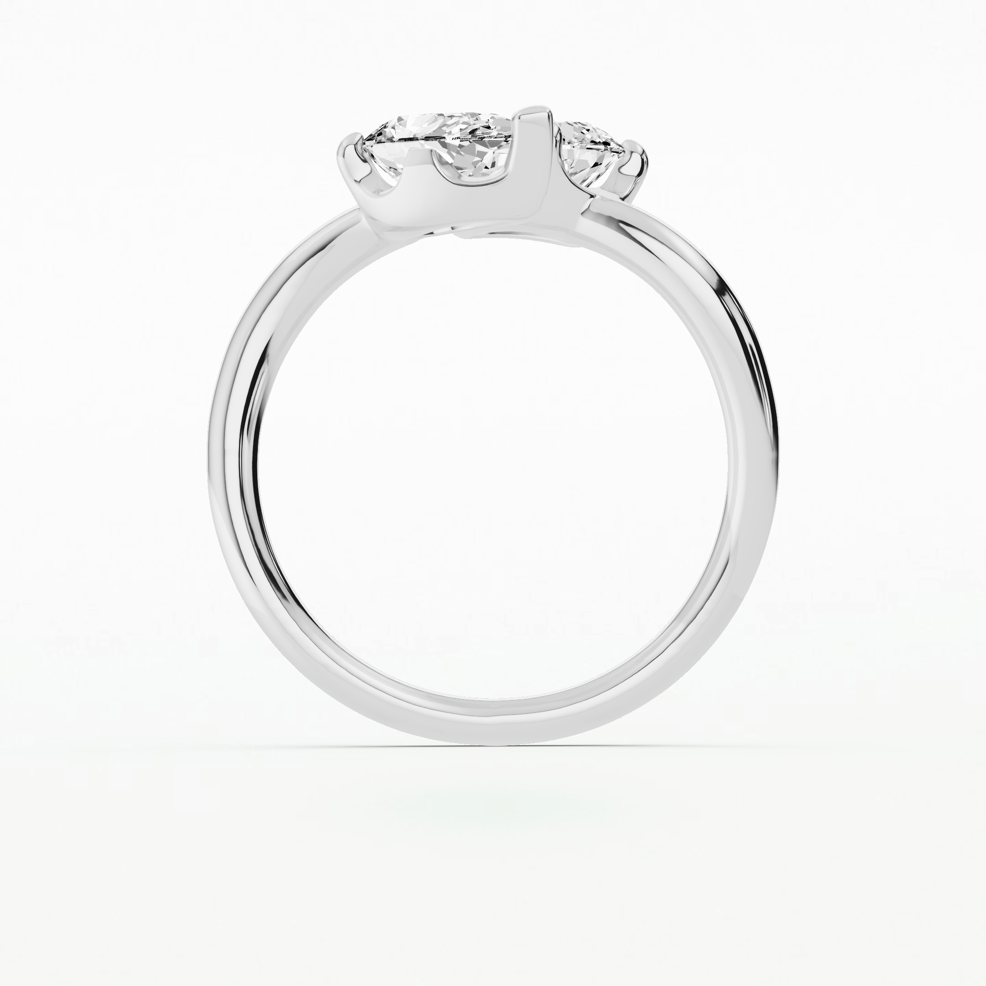 U&I Solitaire Duo Ring-Pear
