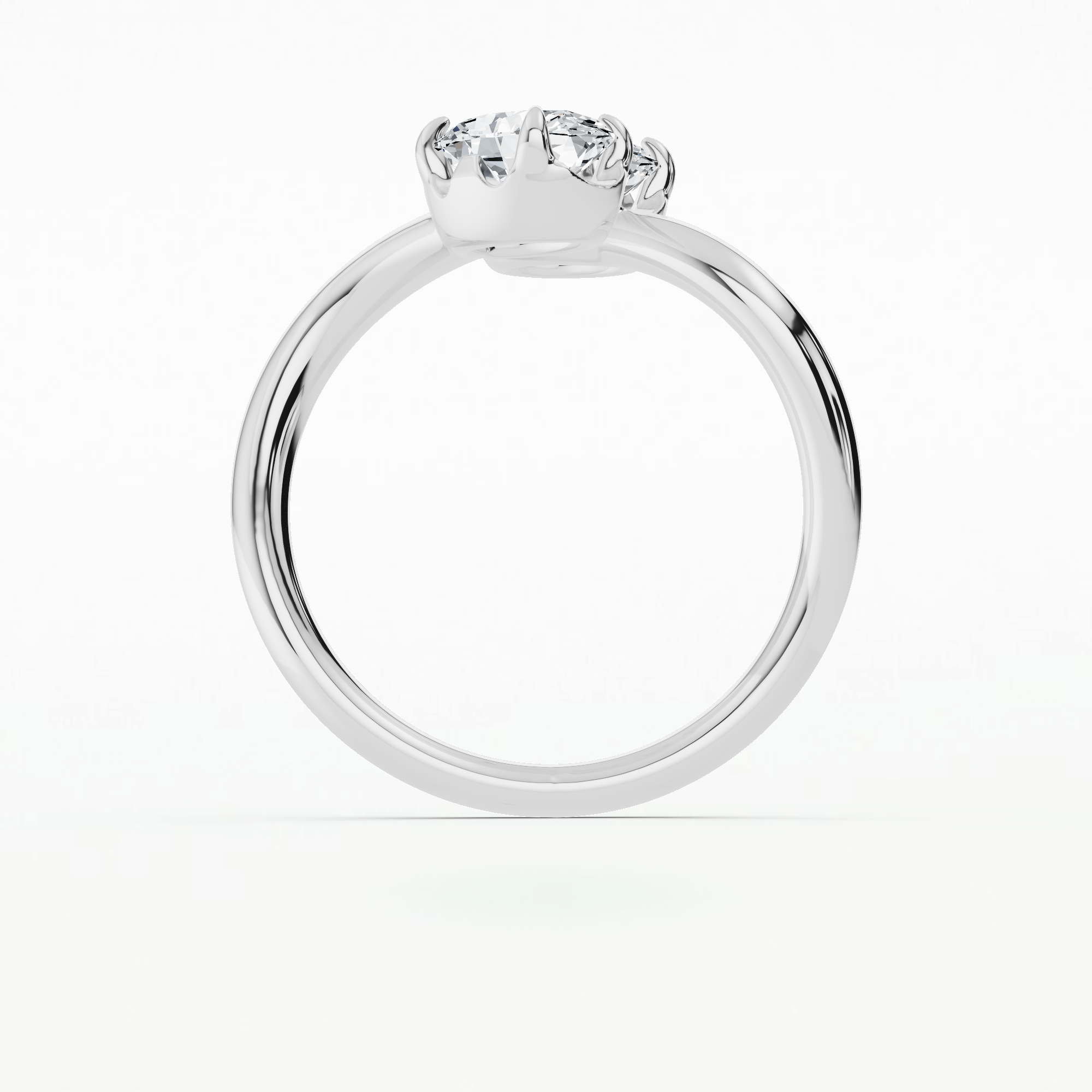 U&I Solitaire Duo Ring-Oval