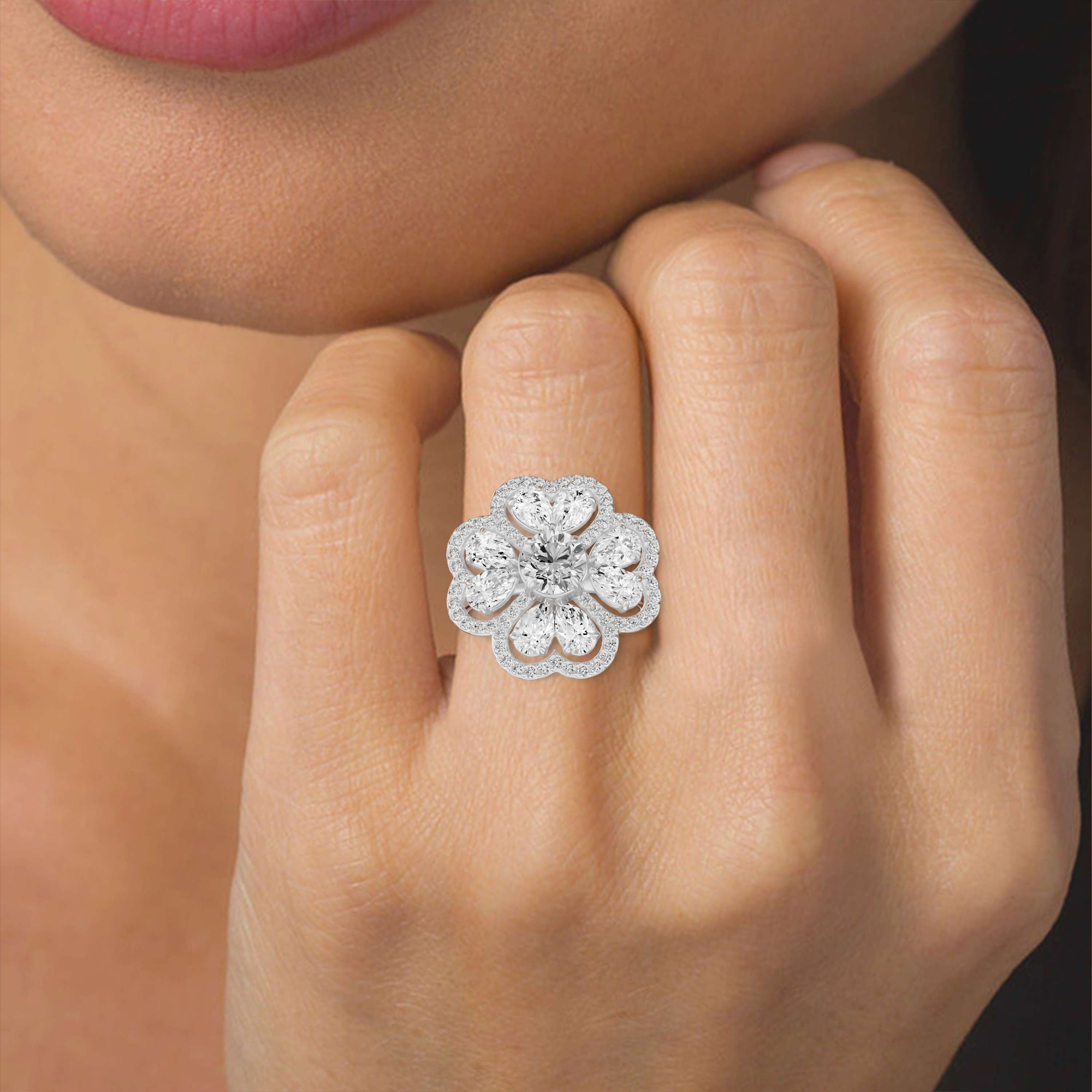 Bloom Fashion Ring-Multi Stone