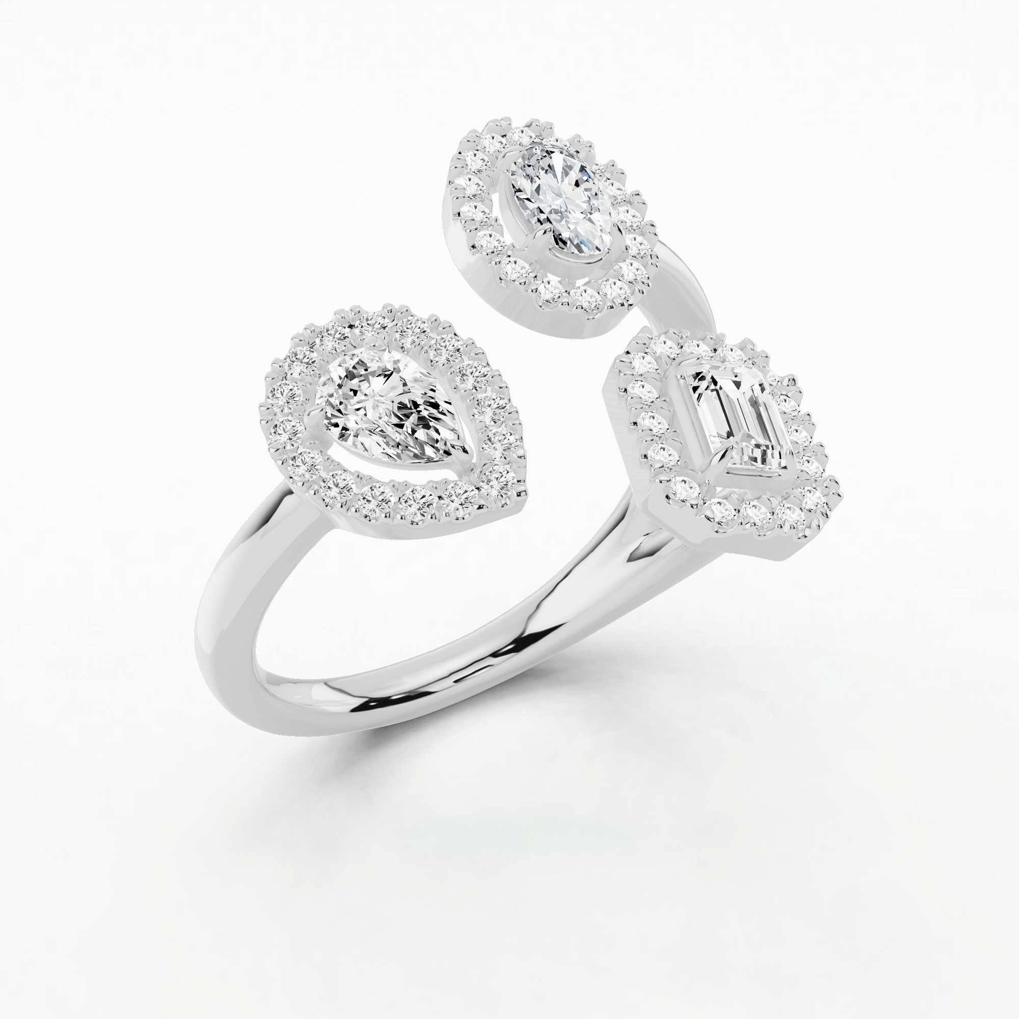 The Halo Trifecta Ring-Multi Stone
