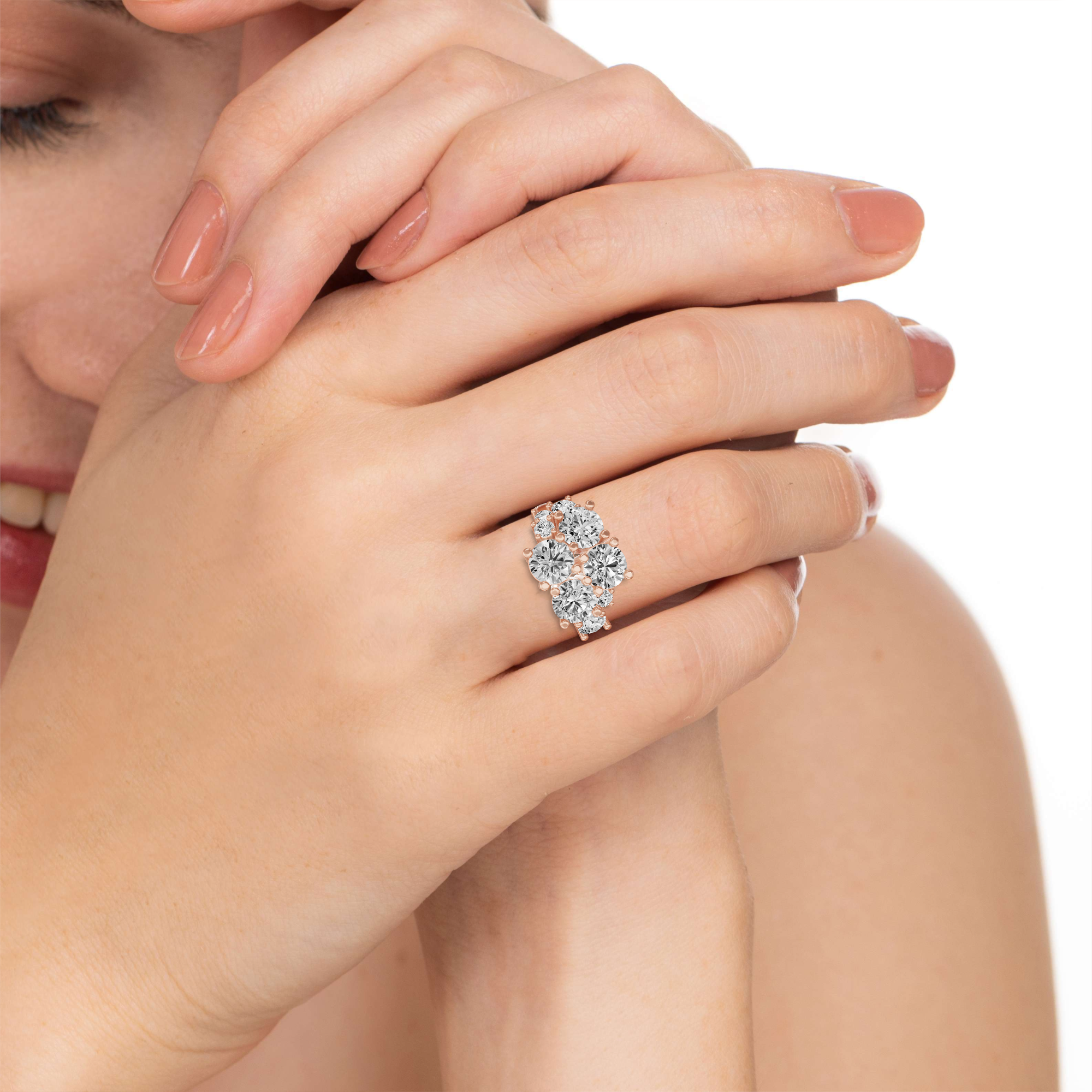 Viola Corsage Fashion Ring-Round