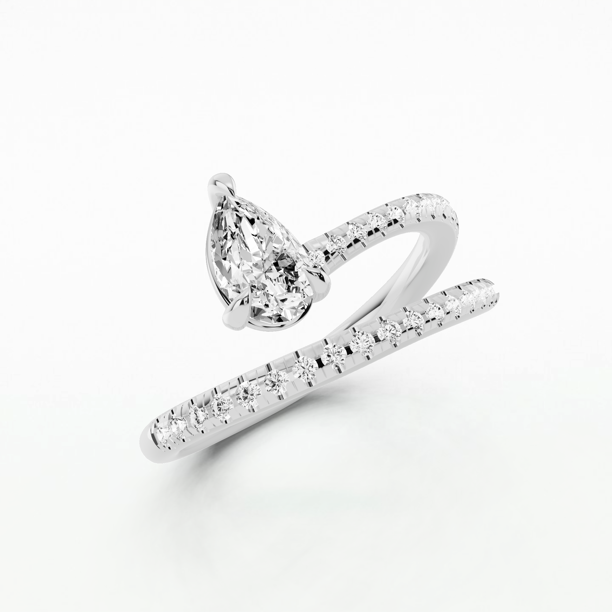 Twisted Drop Fashion Ring-Pear