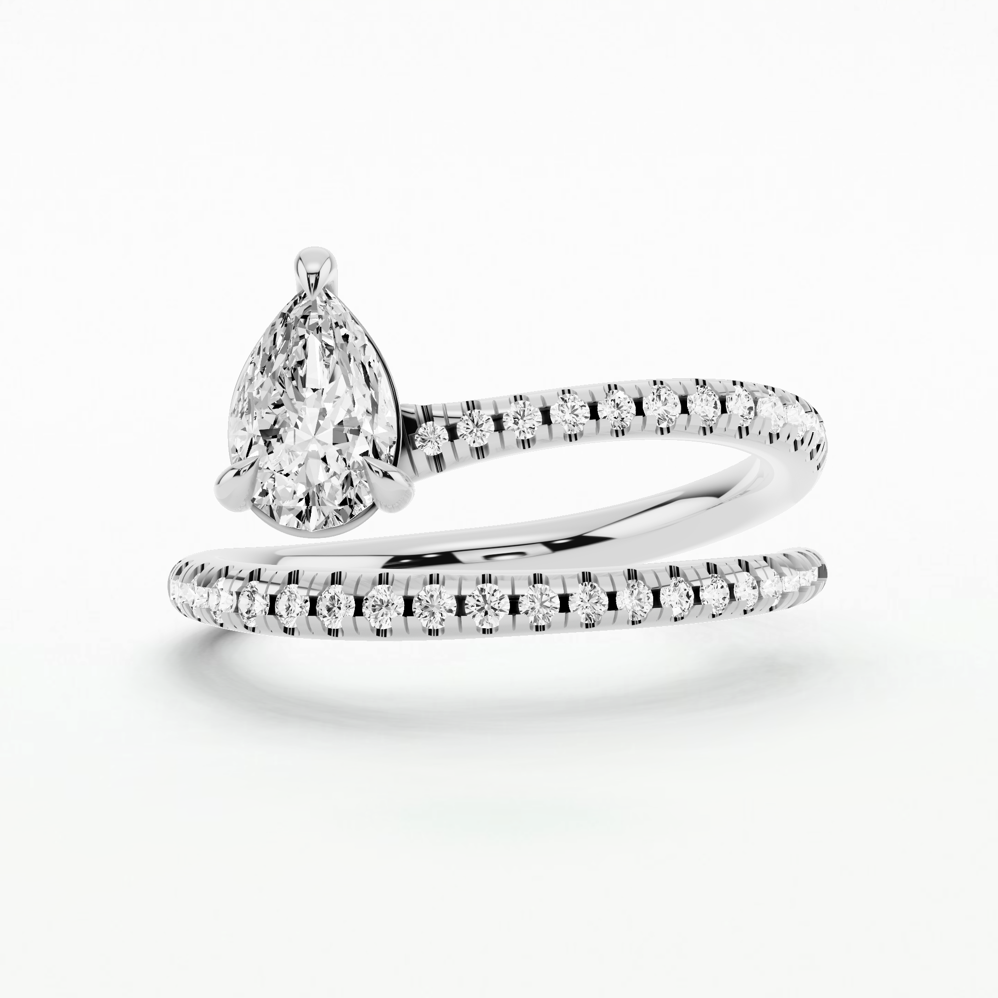 Twisted Drop Fashion Ring-Pear