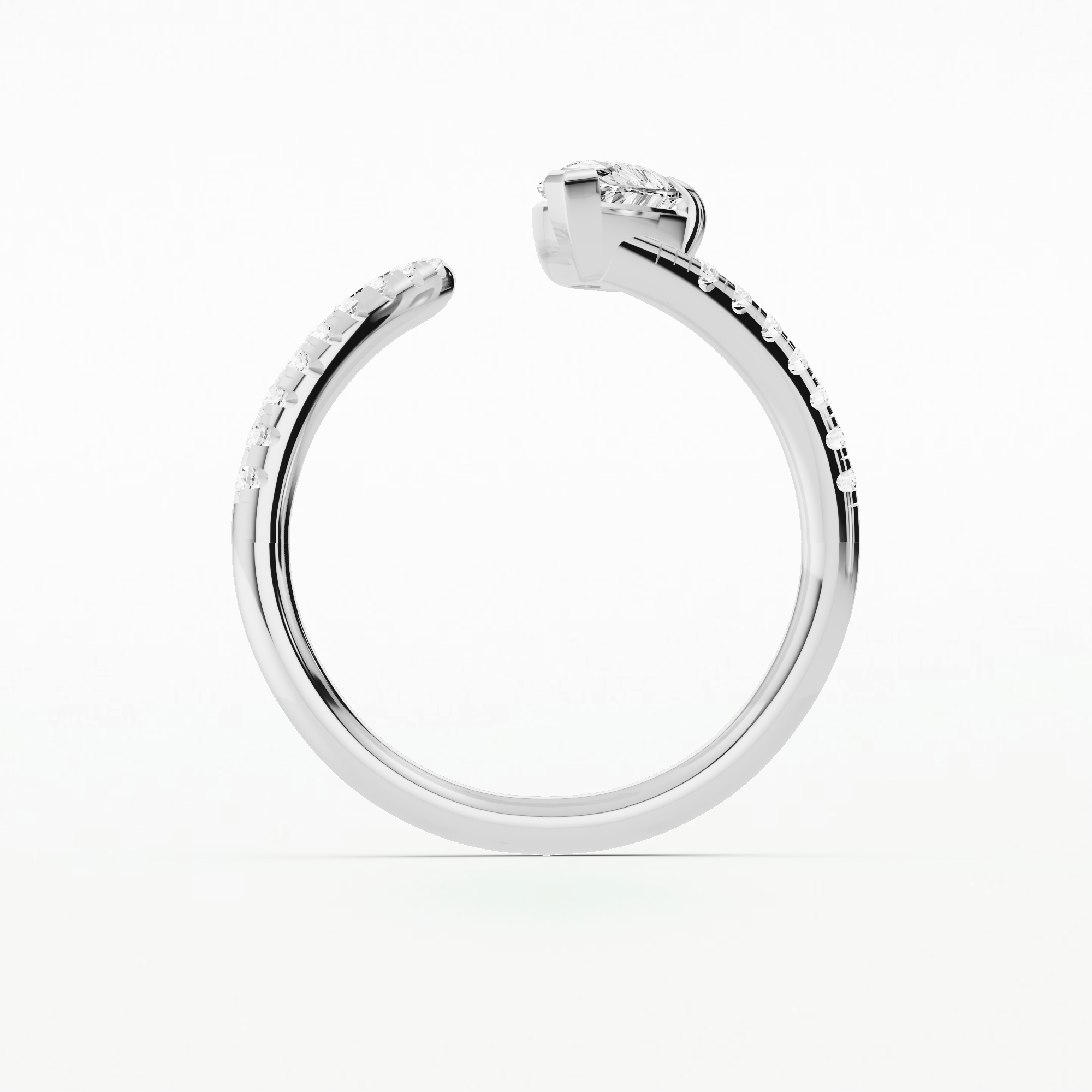 Clawed Drop Fashion Ring-Pear