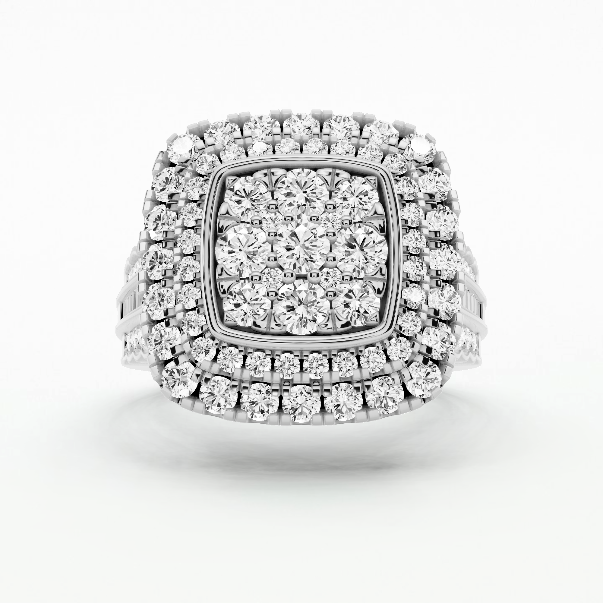 Regalia Square Cluster Ring -