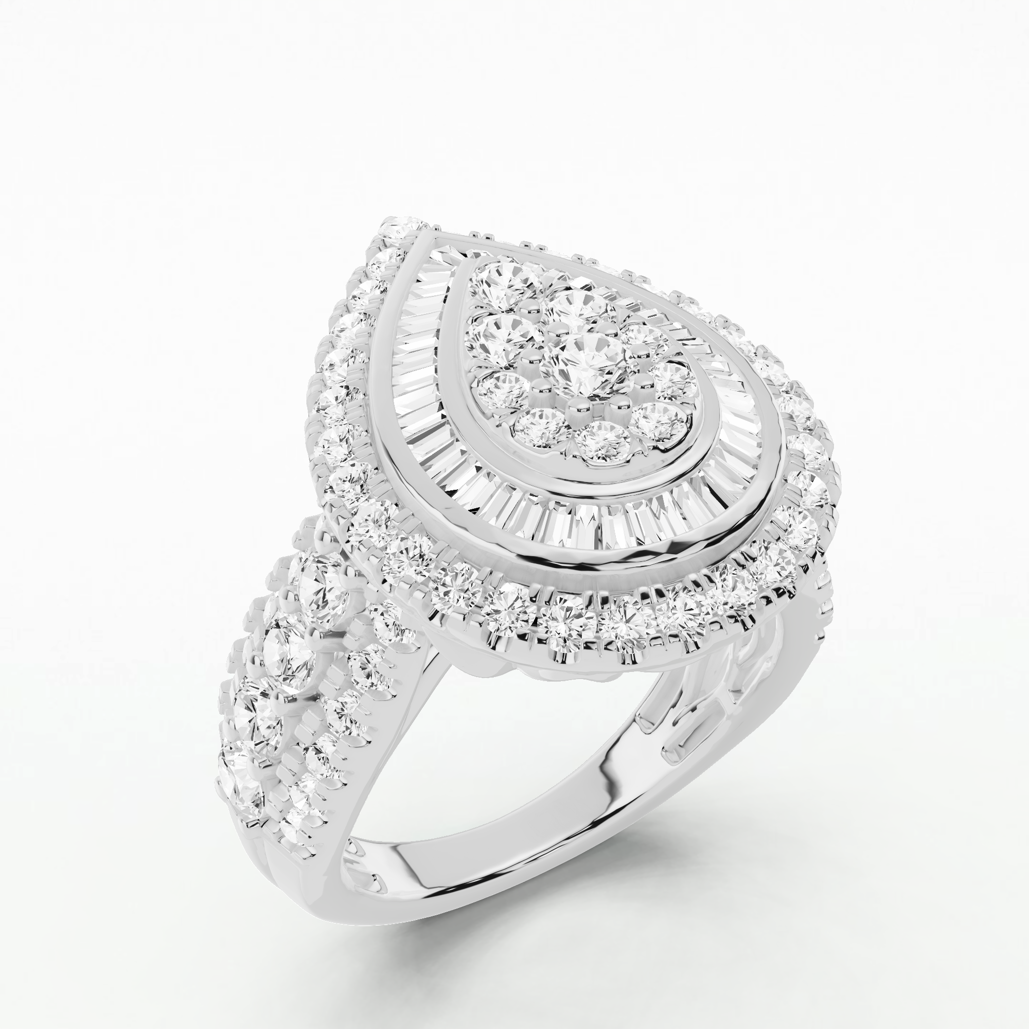 Elysian Drop Teardrop Ring - Multi Stone