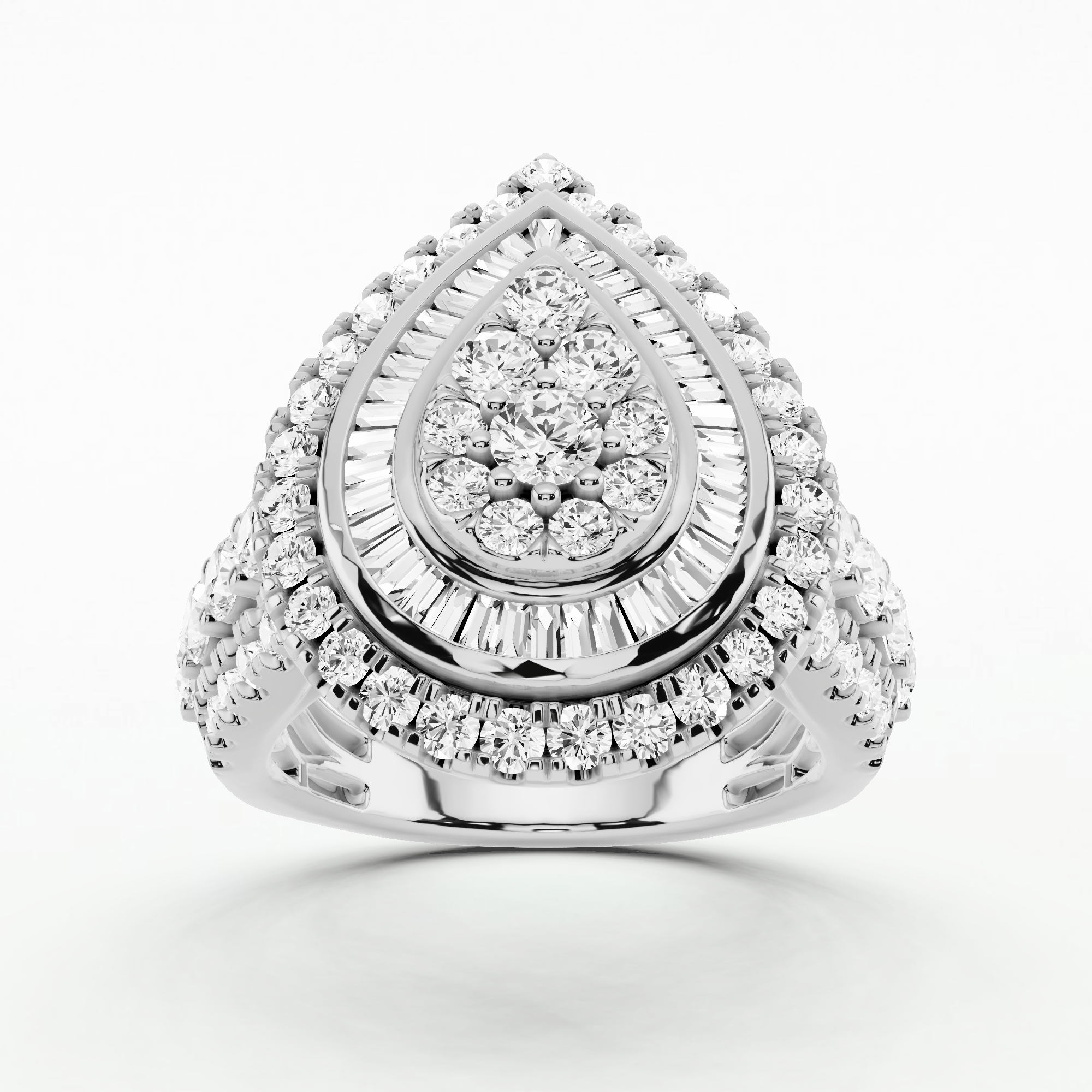 Elysian Drop Teardrop Ring - Multi Stone