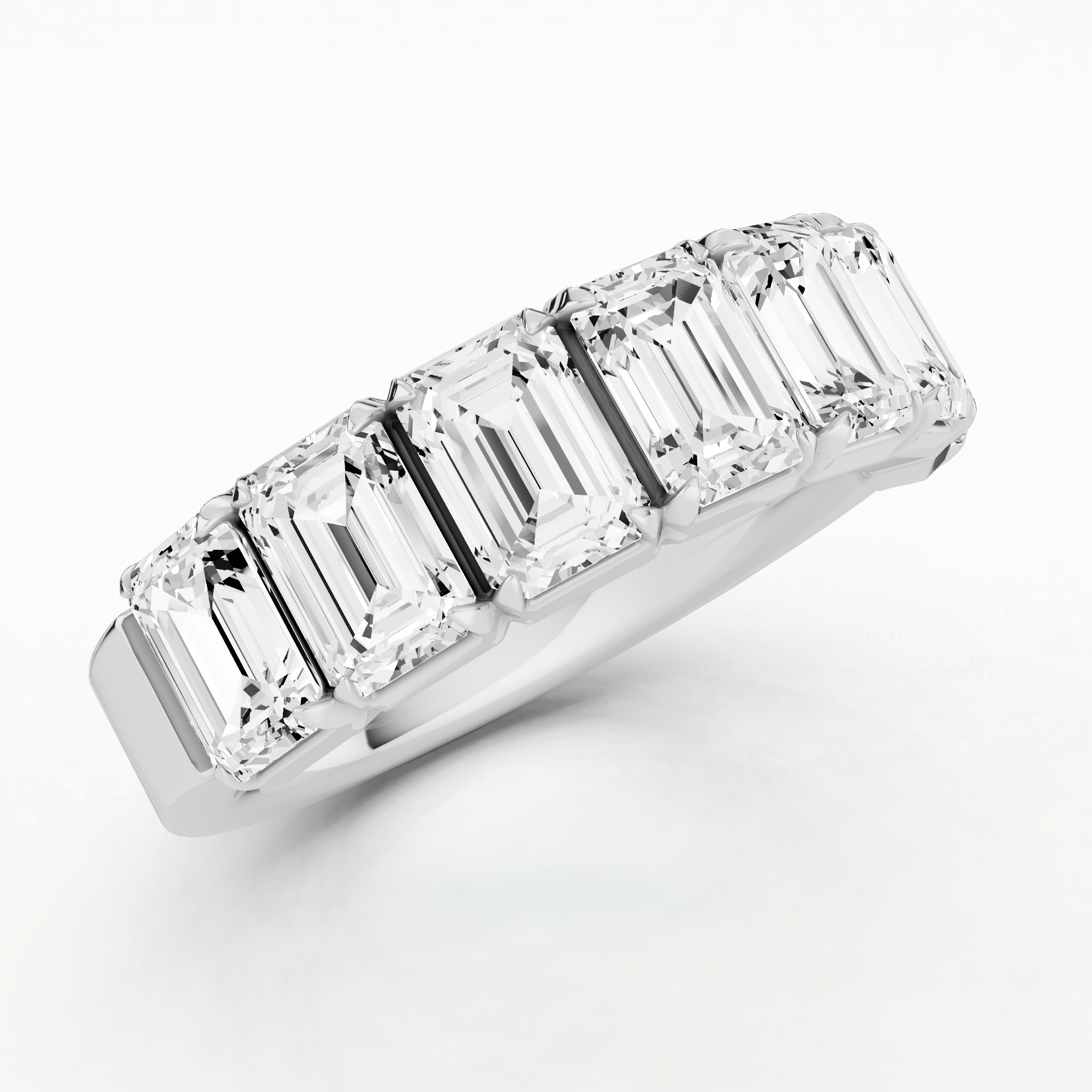 DC Half Eternity Band-Emerald Cut