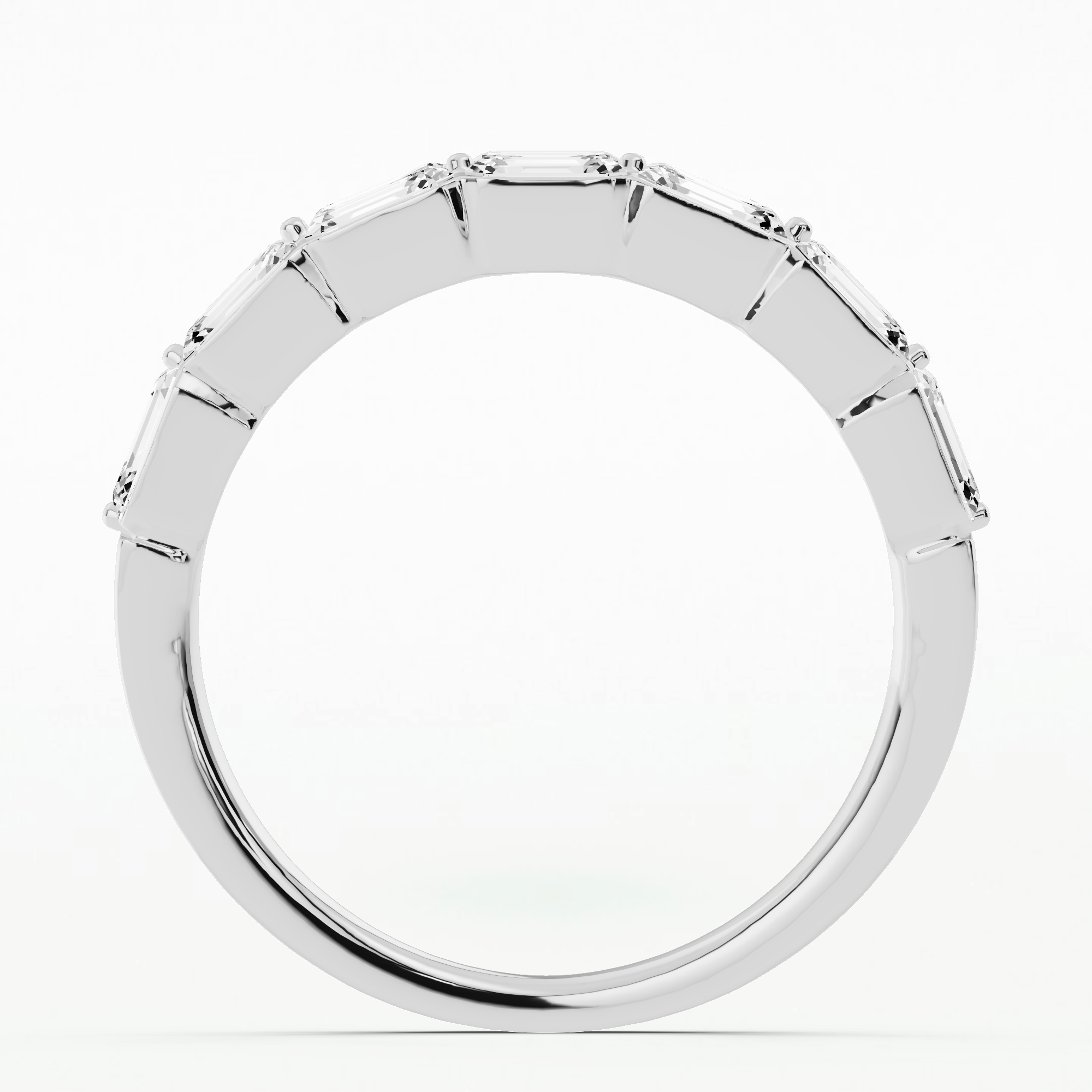 Mystique Half Eternity Band-Emerald Cut