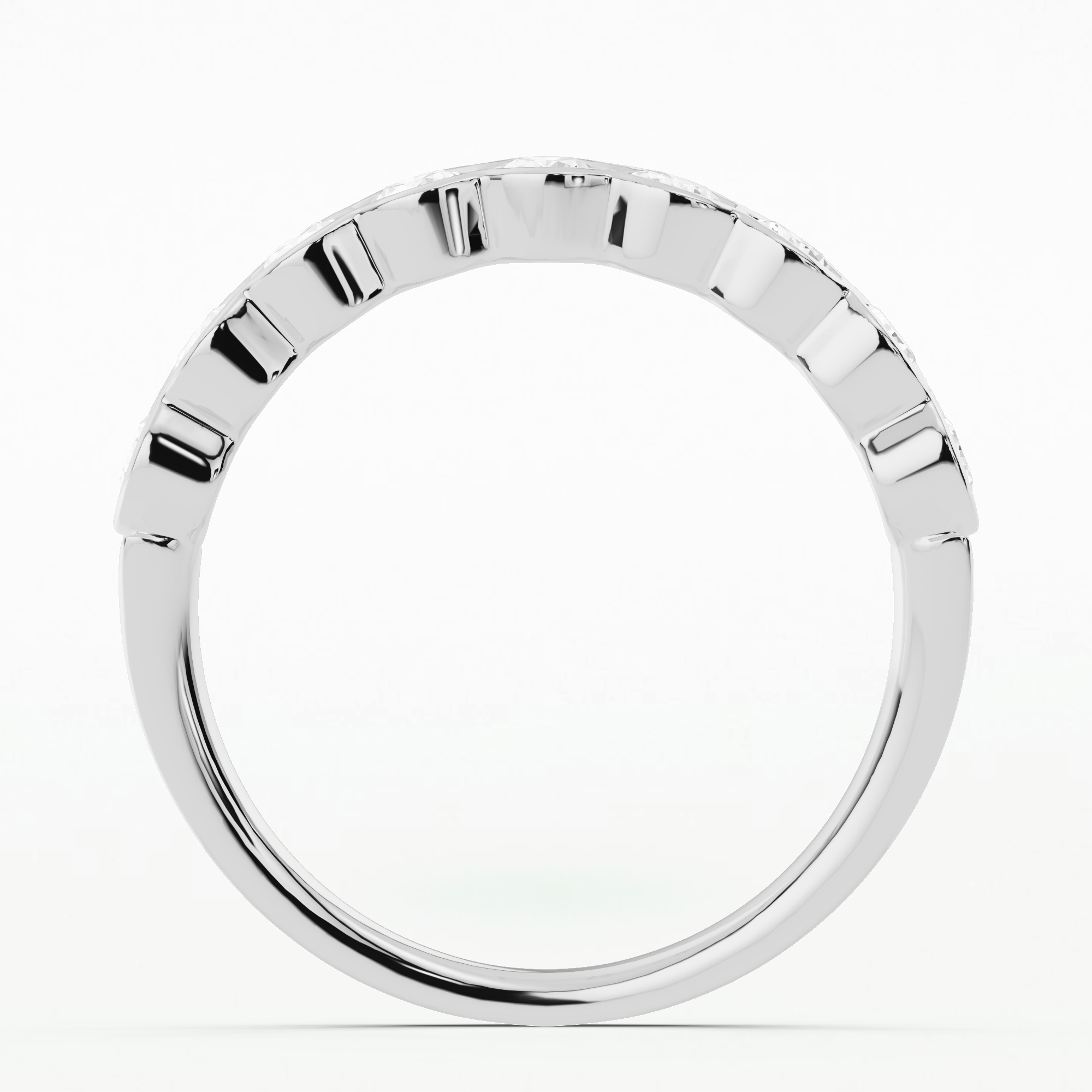 The Scallop Halo Half Eternity Band-Round