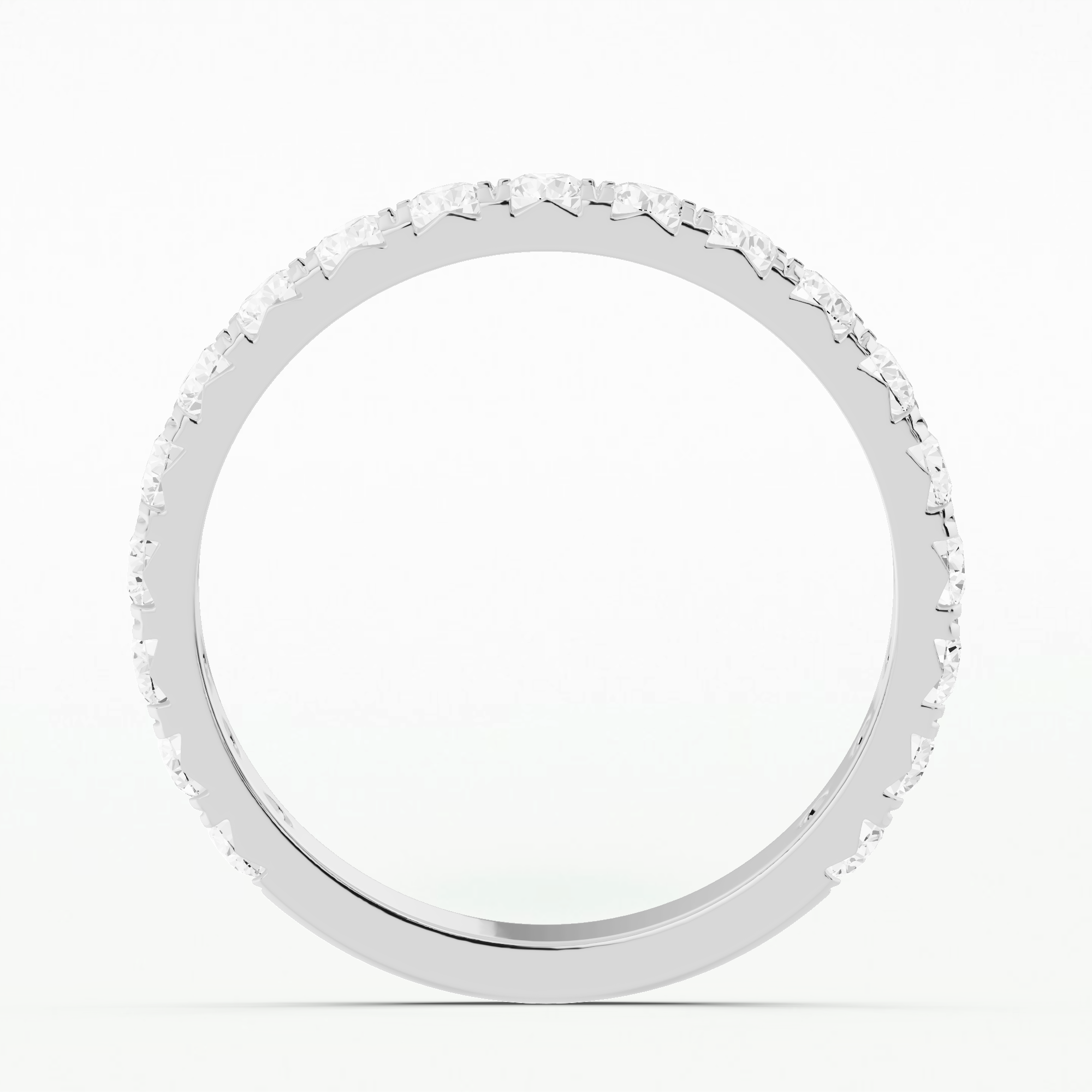 French Pave Half Eternity Band-Round