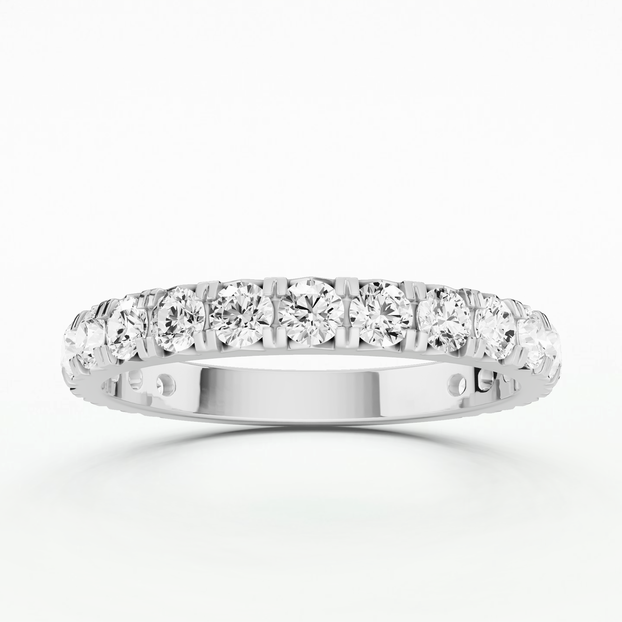 French Pave Half Eternity Band - Round