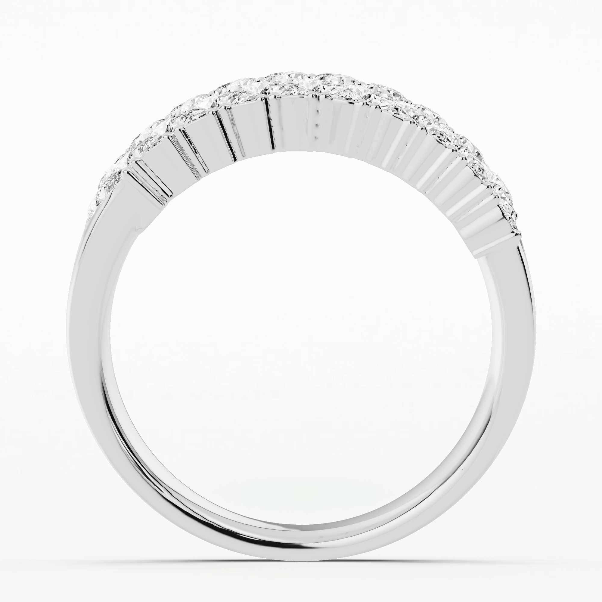 Braided Half Eternity Band-Multi Stone