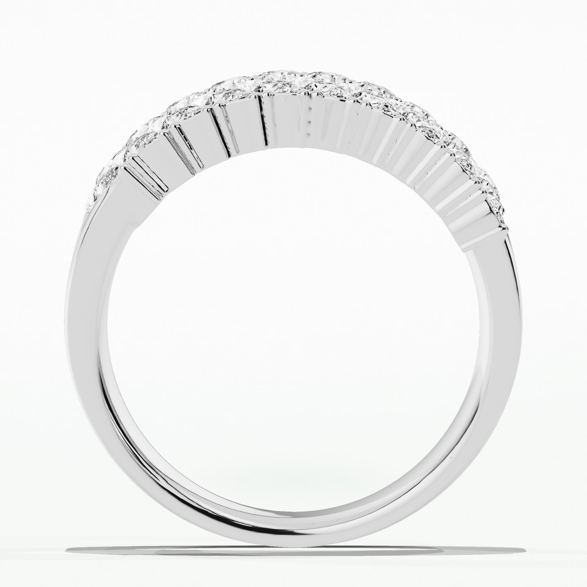 Braided Half Eternity Band-Multi Stone