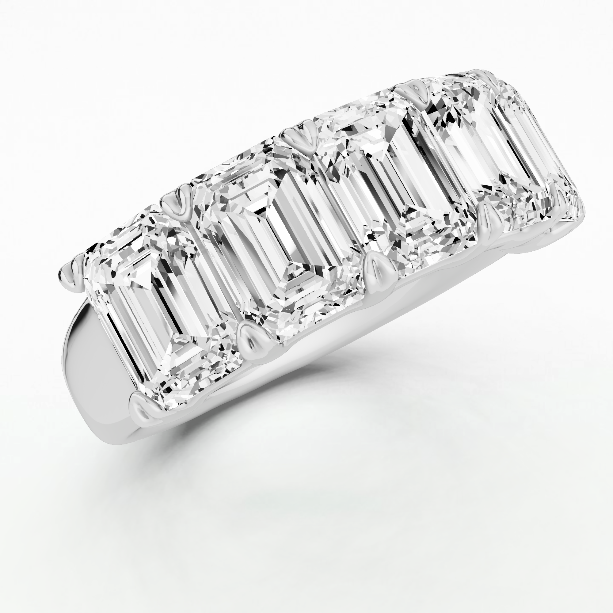 Semi Eternity Band -Emerald Cut