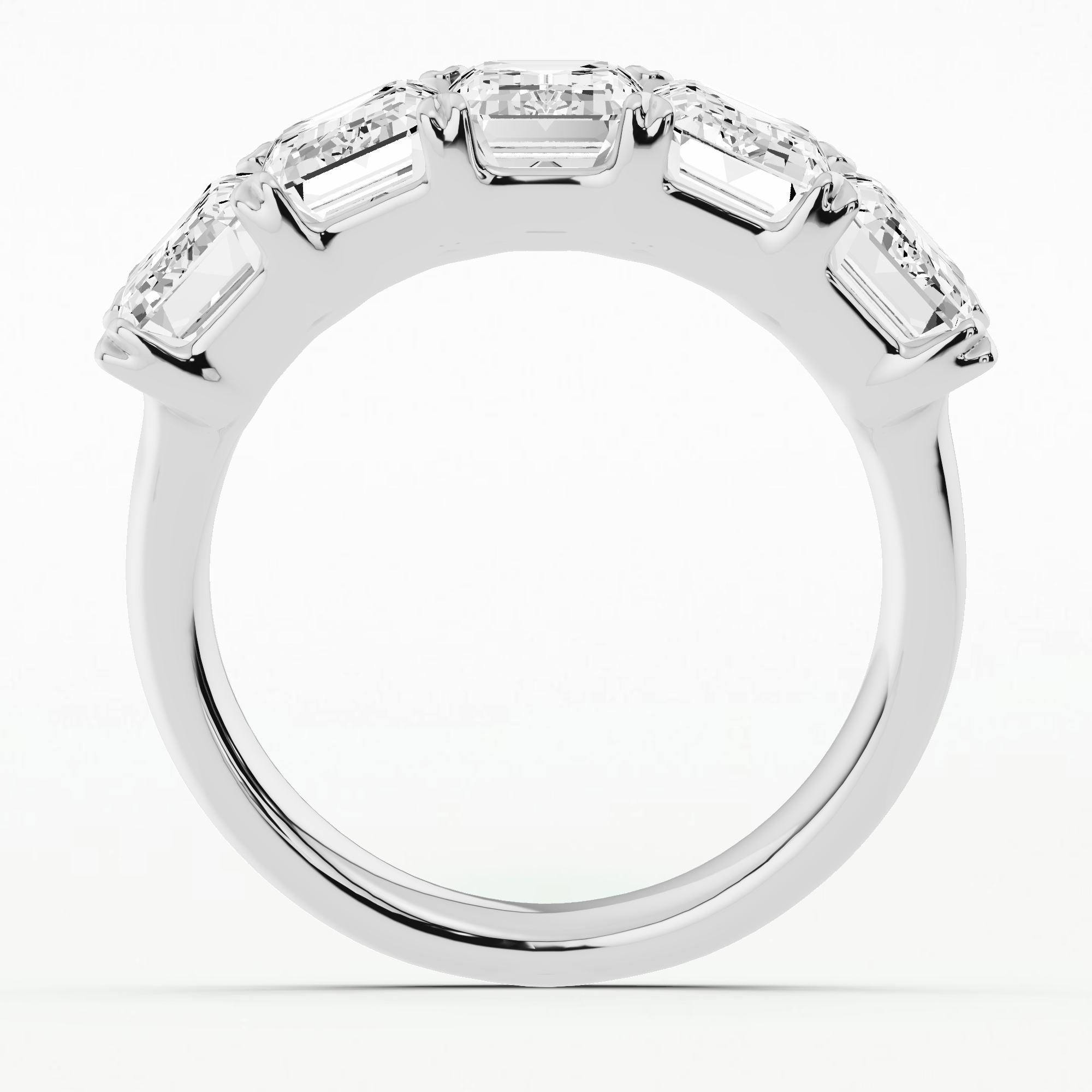 Semi Eternity Band -Emerald Cut