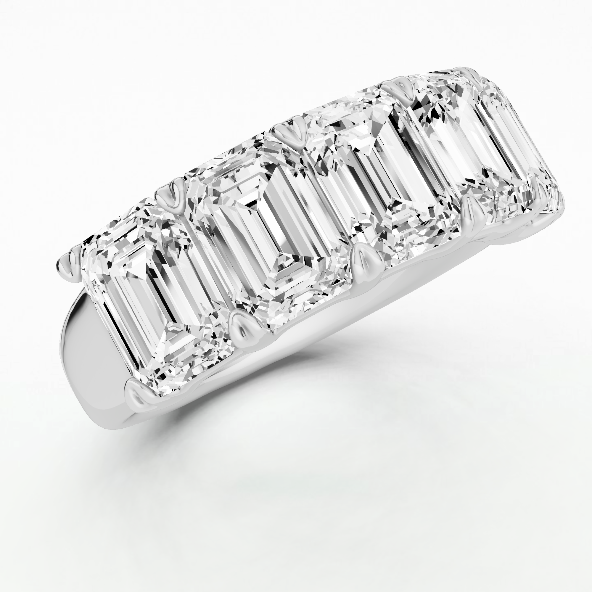 Semi Eternity Band -Emerald Cut