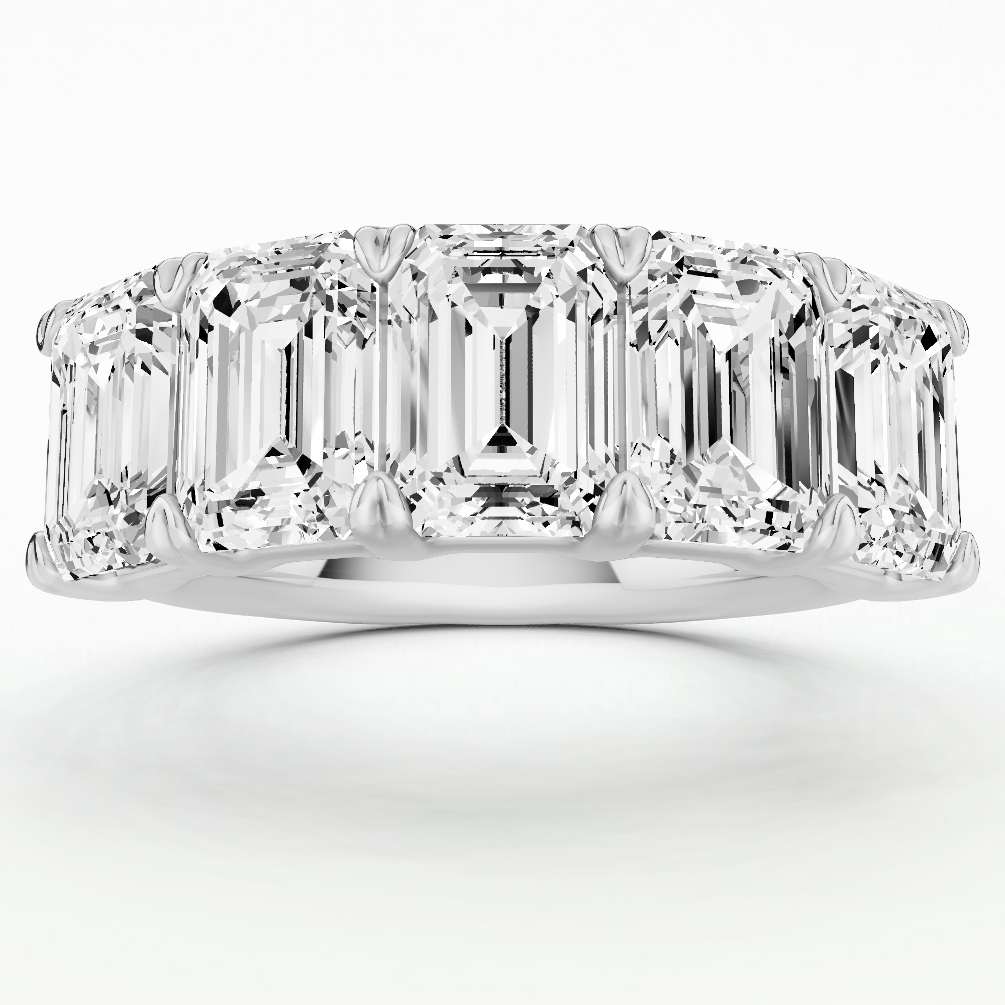 Semi Eternity Band -Emerald Cut