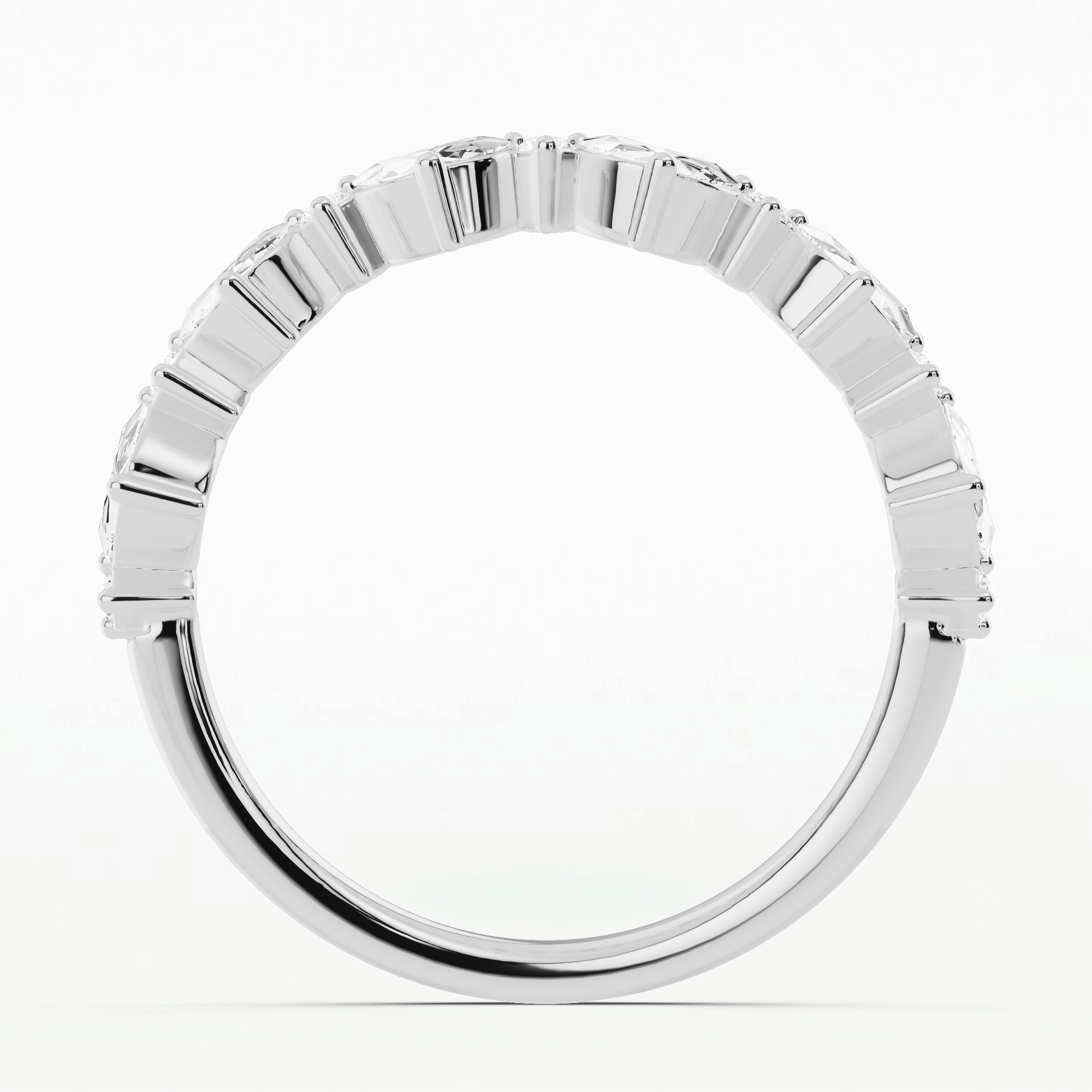 Tiara Trillian Diamond Half Eternity Ring-Half Moon