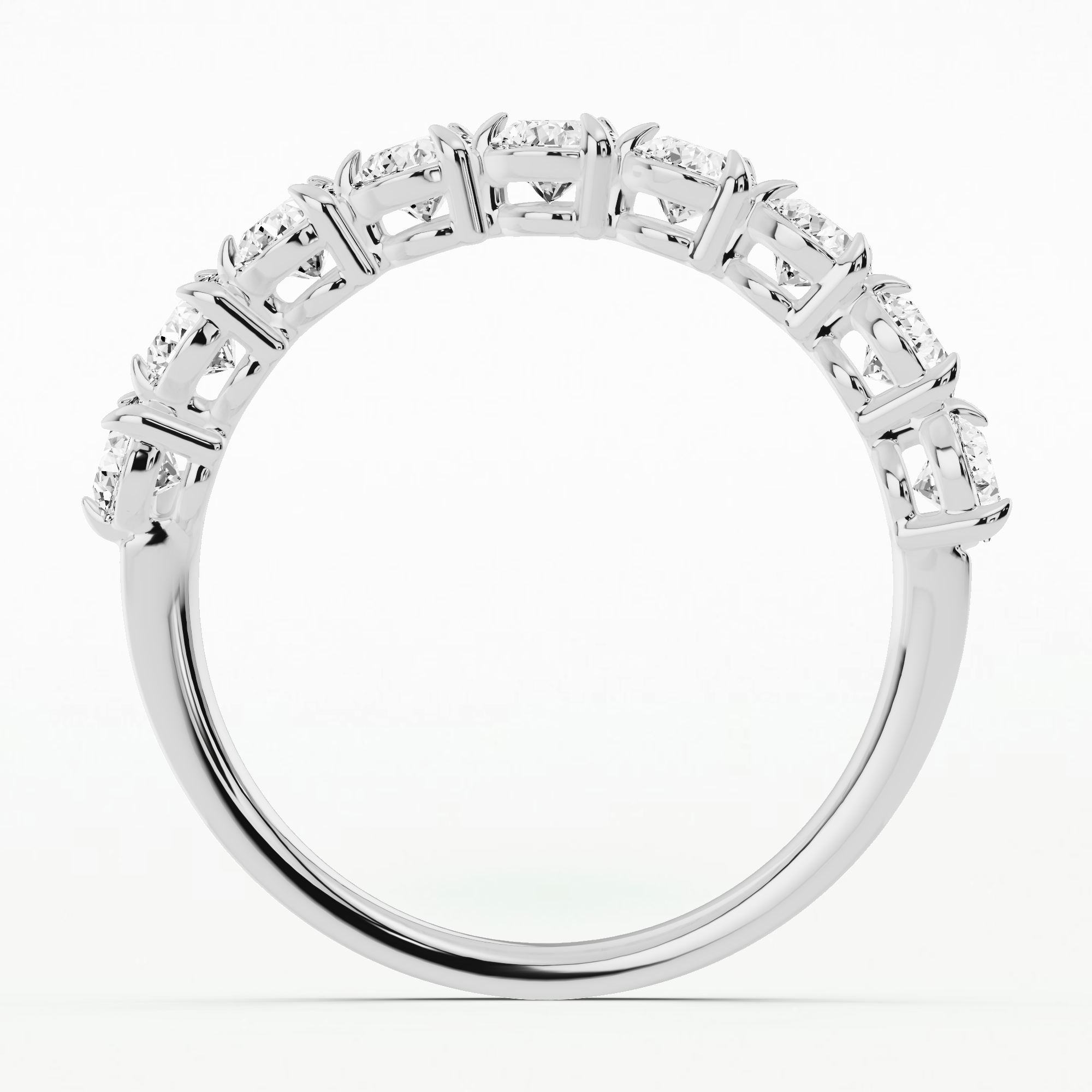 Lean On Me - Pear Diamonds Half Eternity Ring-Pear