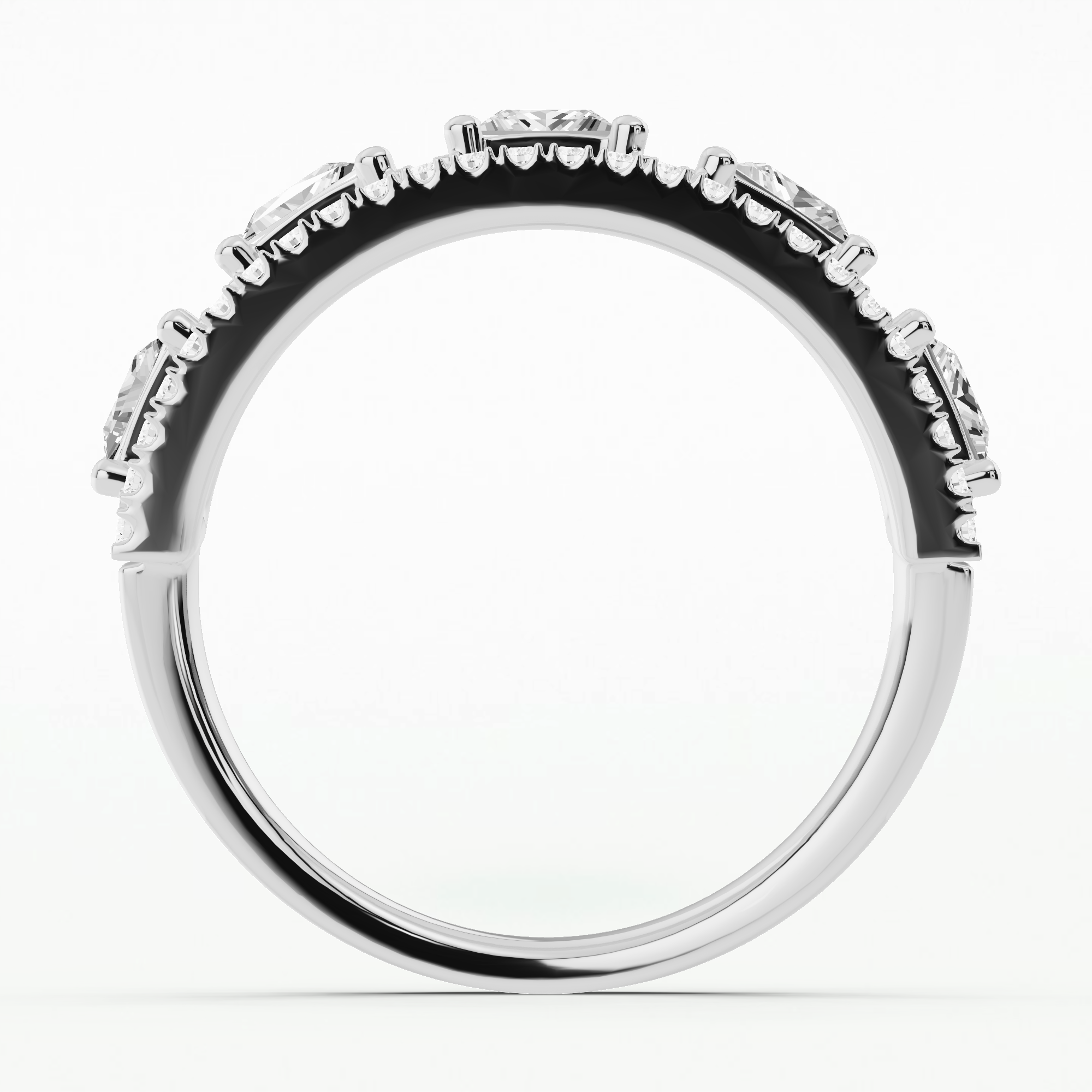 Princess Diamond Half-Eternity Band-Princess