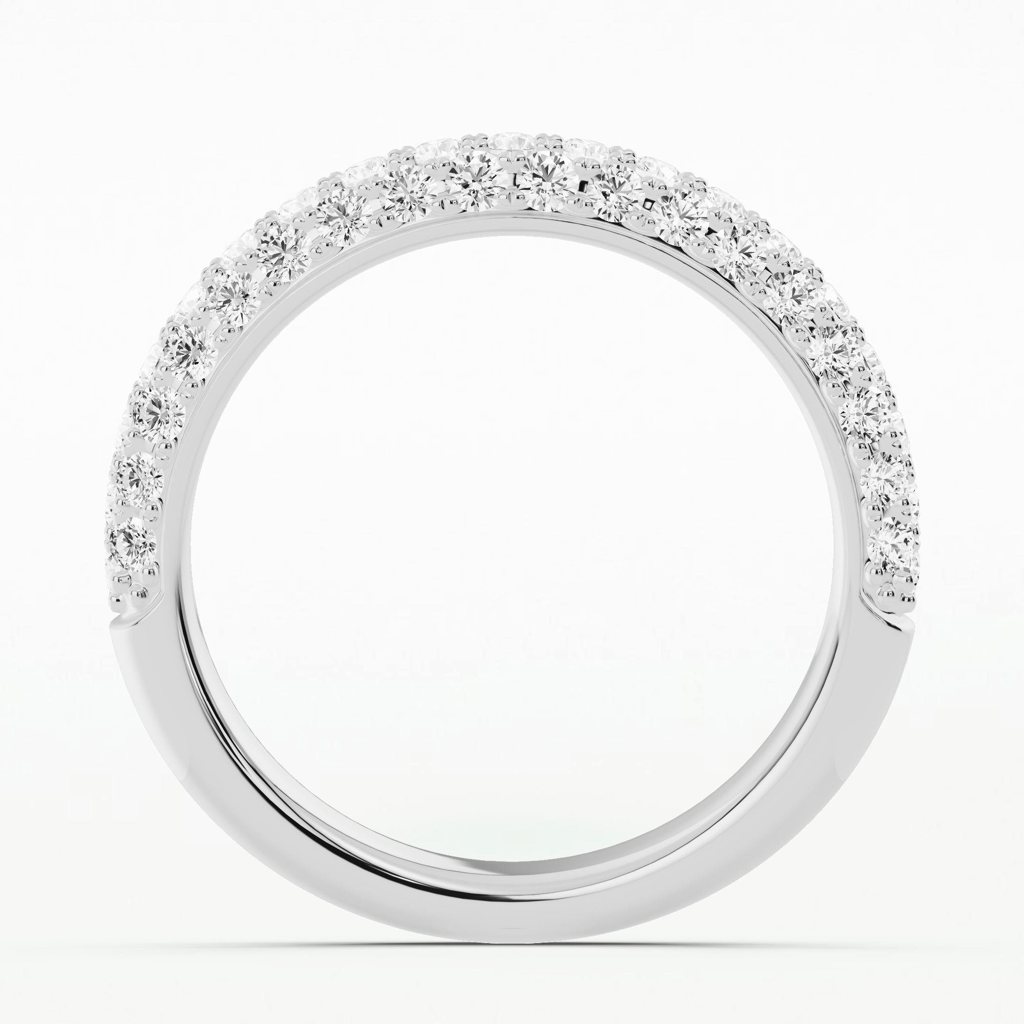 Dome - Micro-Pave Set Half Eternity Band-Round