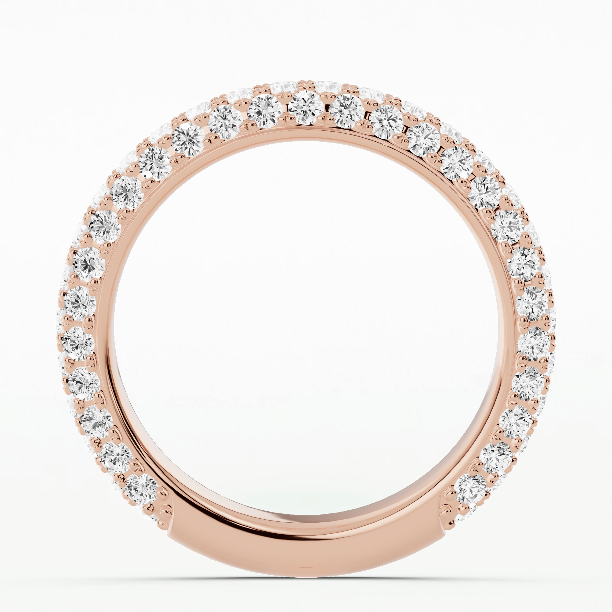 Dome - Micro-Pave Set 3/4 Eternity Band-Round